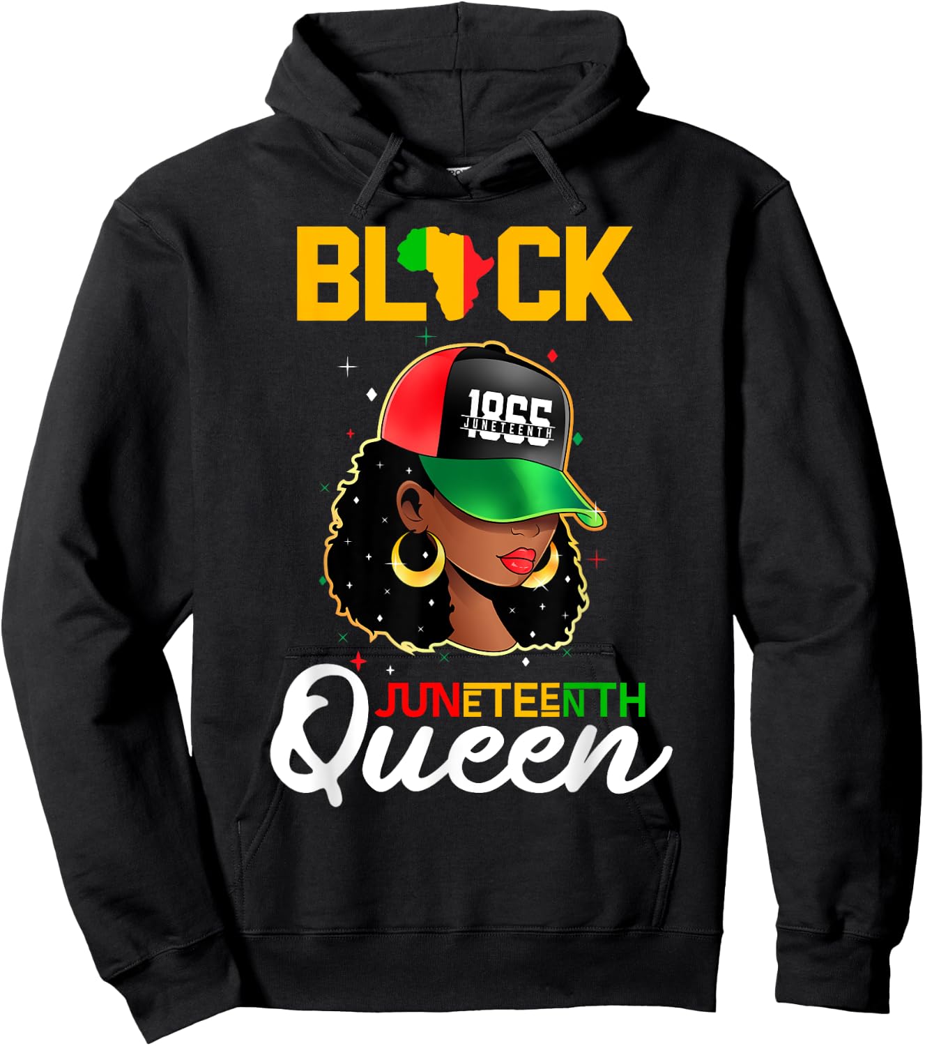 1865 Juneteenth Black Queen Hoodie - Hoodie | Black