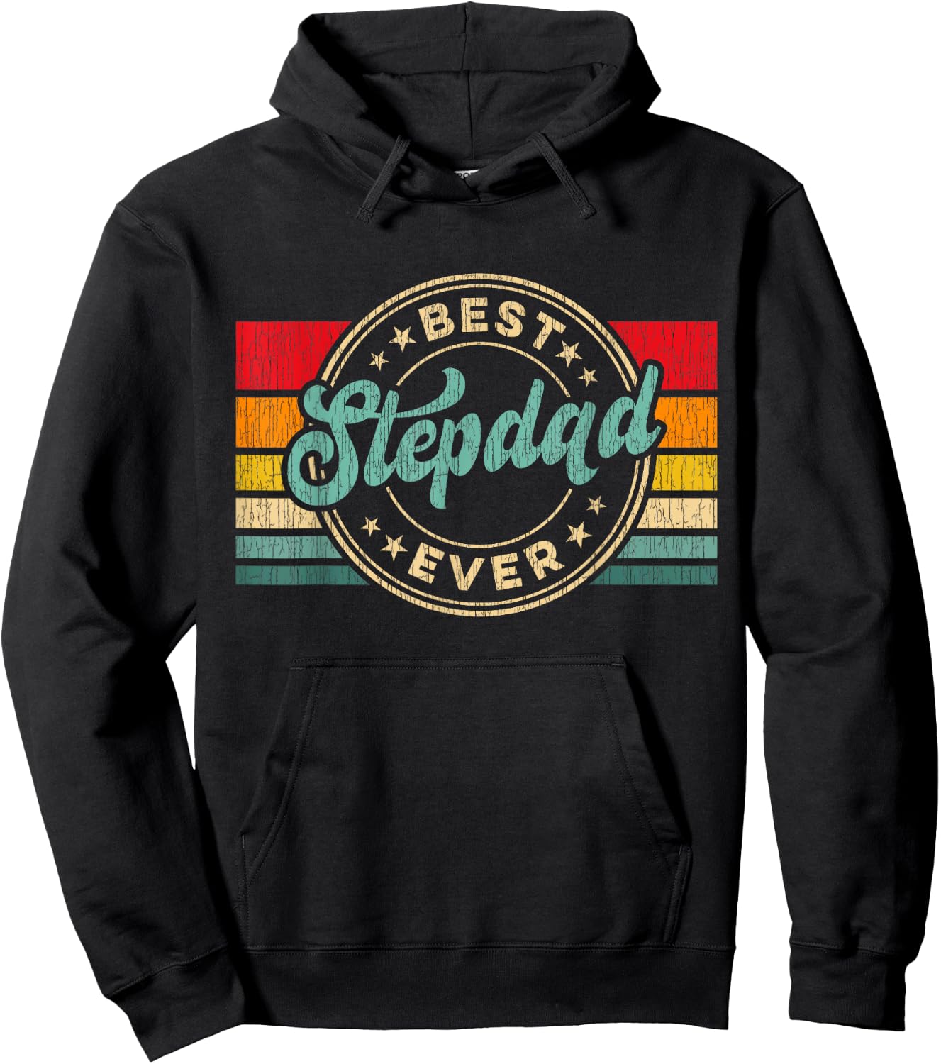 Best Stepdad Ever Vintage Retro Father's Day Gift Hoodie - Hoodie | Black