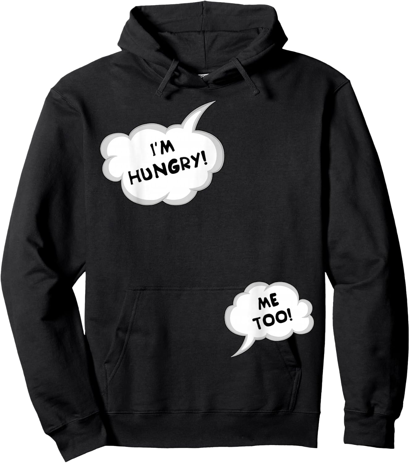 Pregnancy Reveal, Expectant Mom, Im Hungry Me Too Hoodie - Hoodie | Black