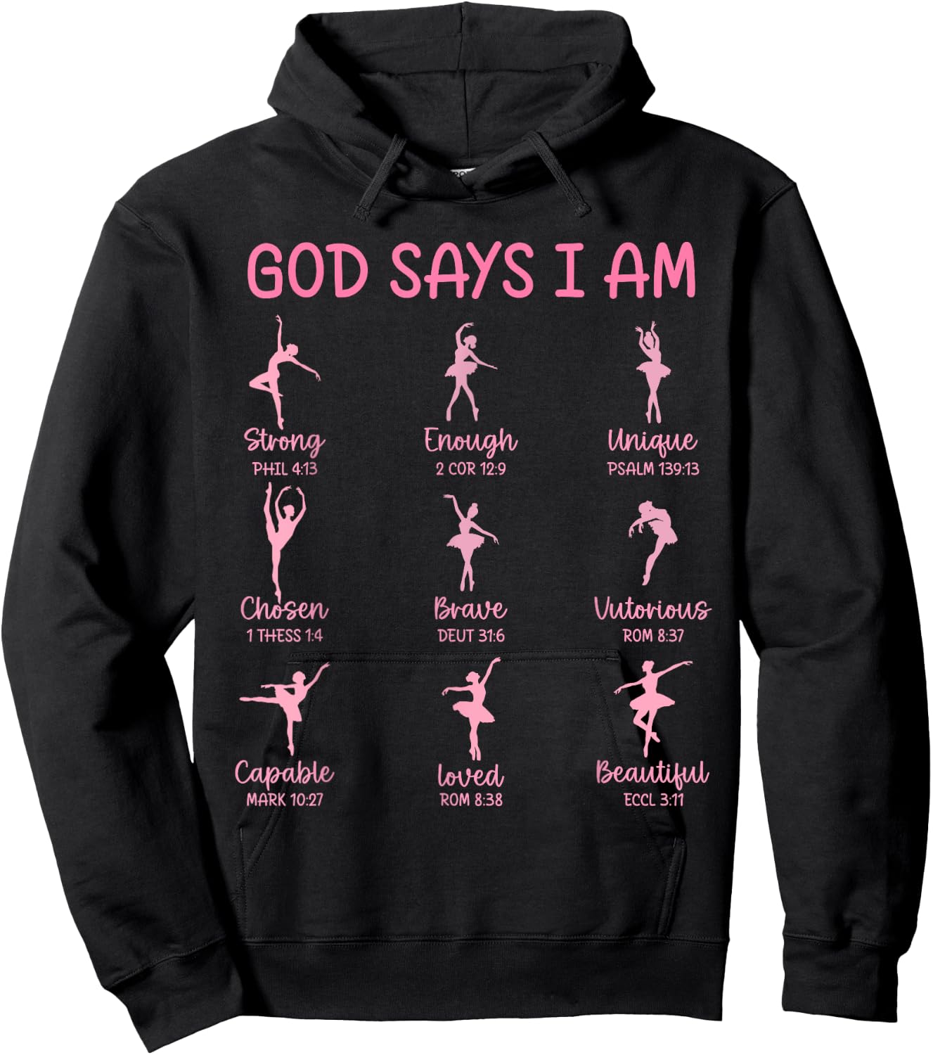 Christian God Says I Am Religious Gift Ballet Dancer Hoodie - Hoodie | Black