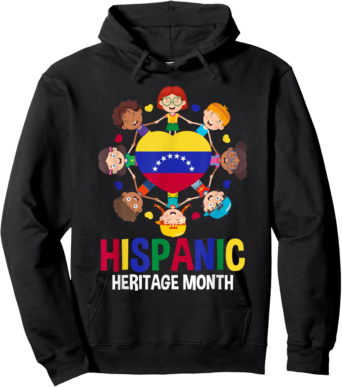 Hispanic Heritage Month Venezuela Flag Girl Boy Kids Hoodie - Hoodie | Black