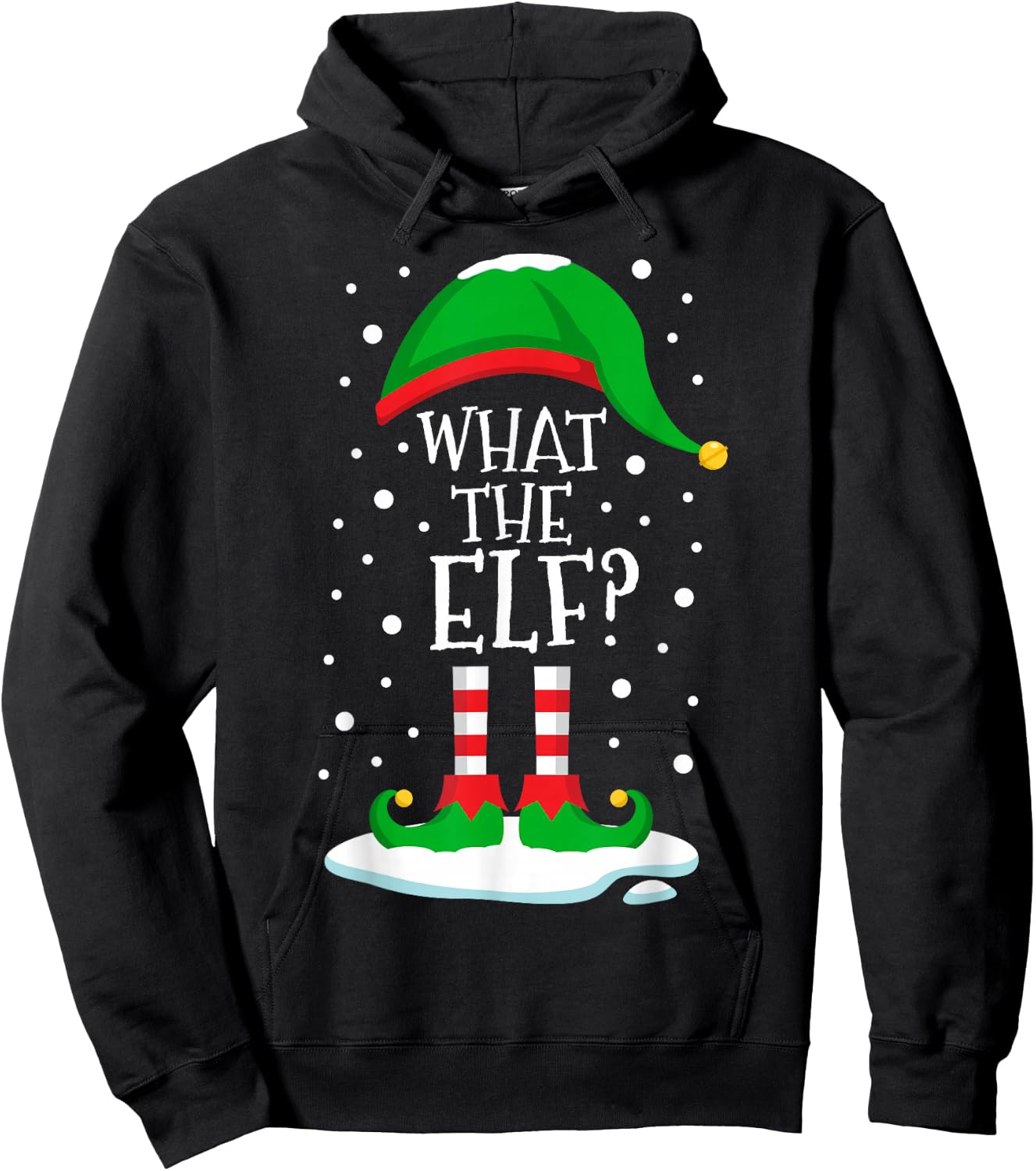 What The Elf Christmas Family Matching Xmas Group Funny Hoodie - Hoodie | Black
