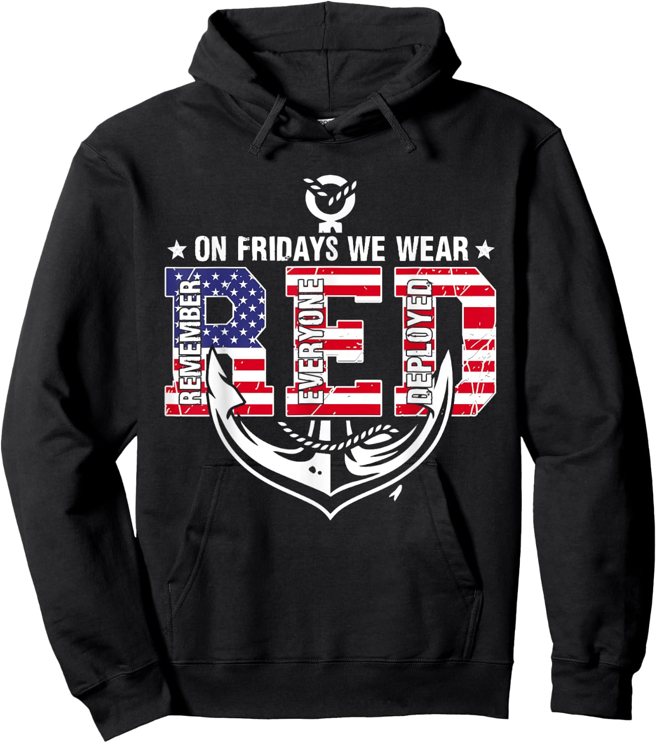 On Fridays We Wear Red Friday Troops US Flag Military Hoodie - Hoodie | Black