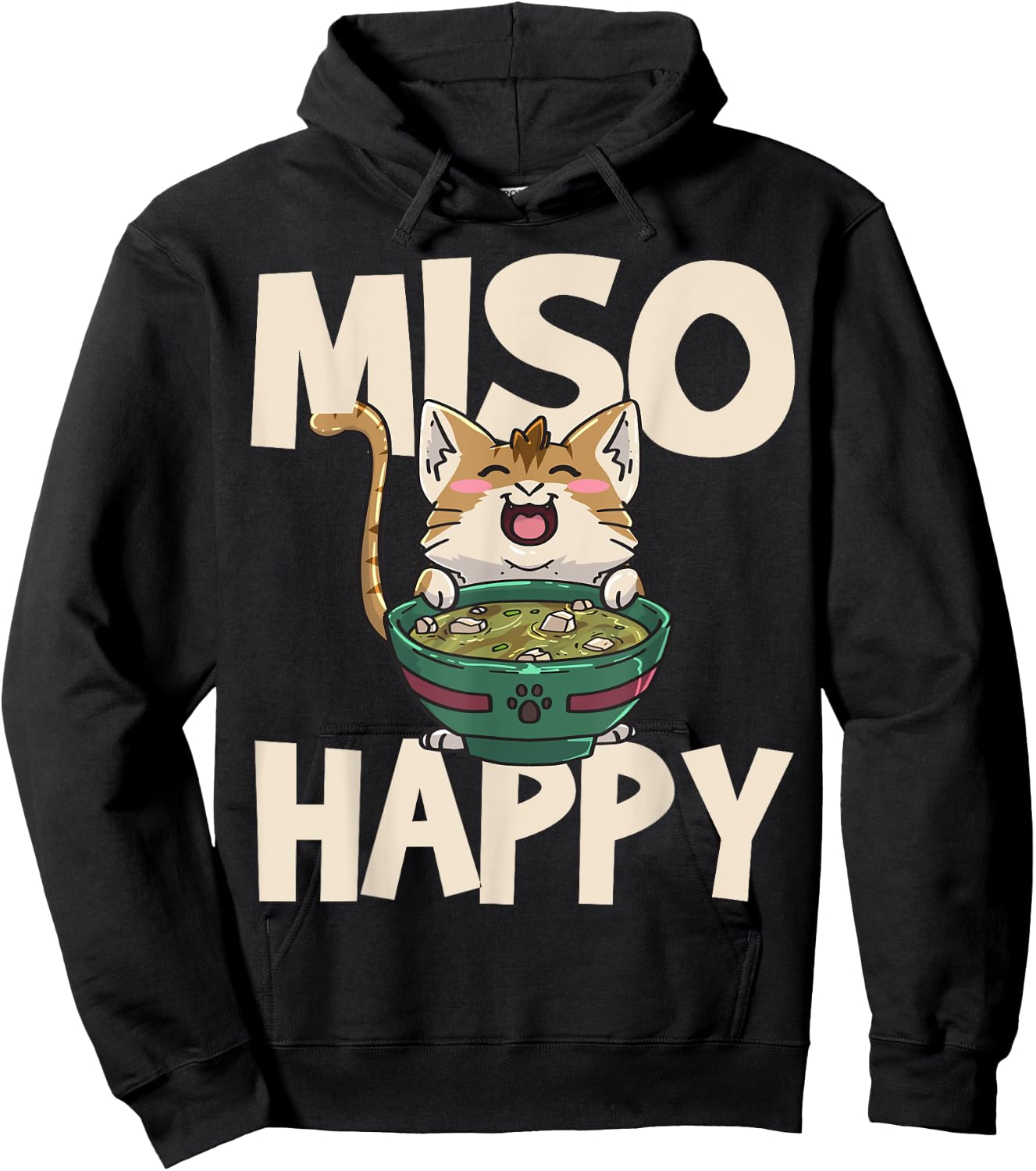 Anime Cat Ramen Kawaii Neko Hoodie - Hoodie | Black