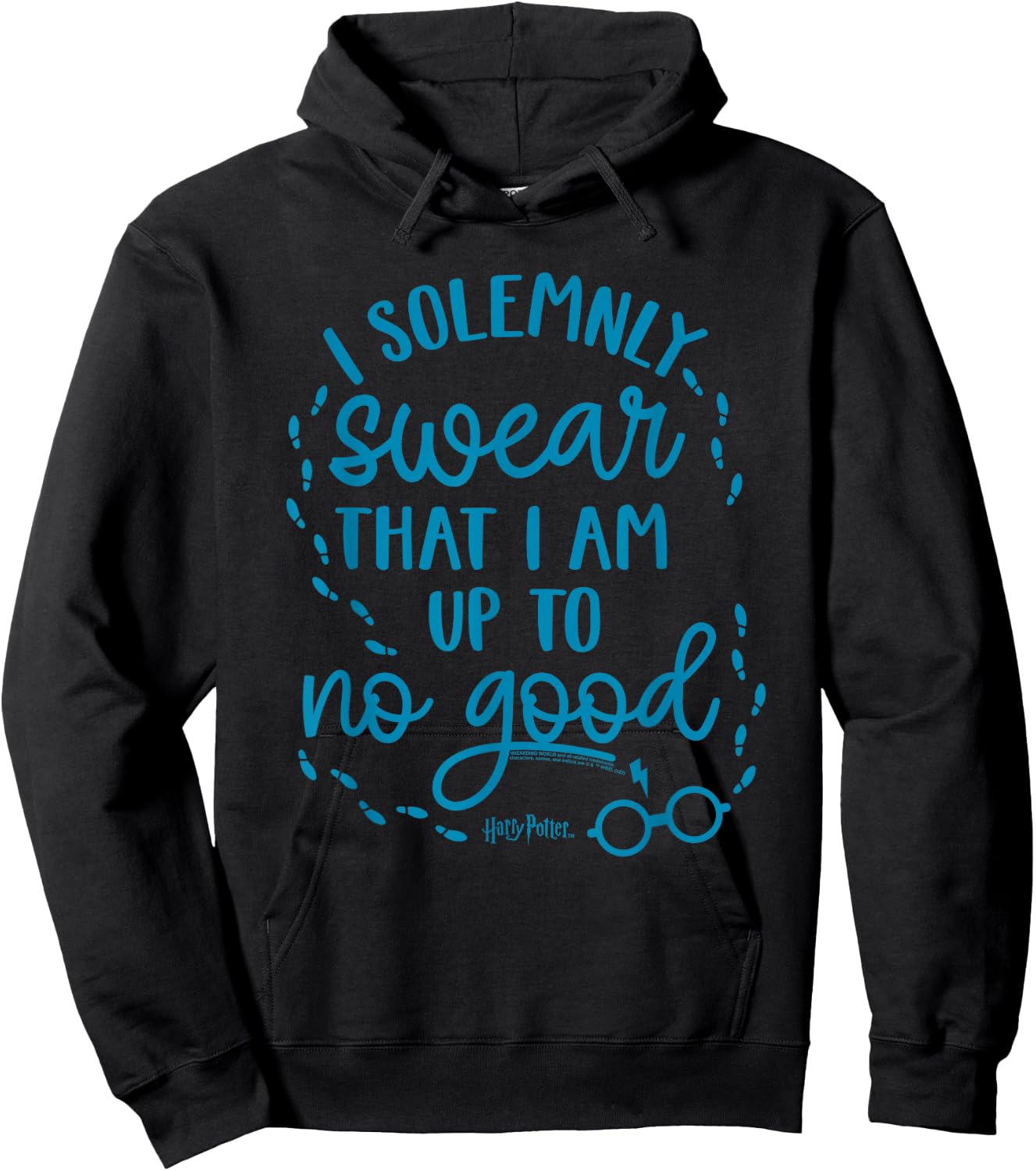 Harry Potter Up to No Good on Blue Hoodie - Hoodie | Black