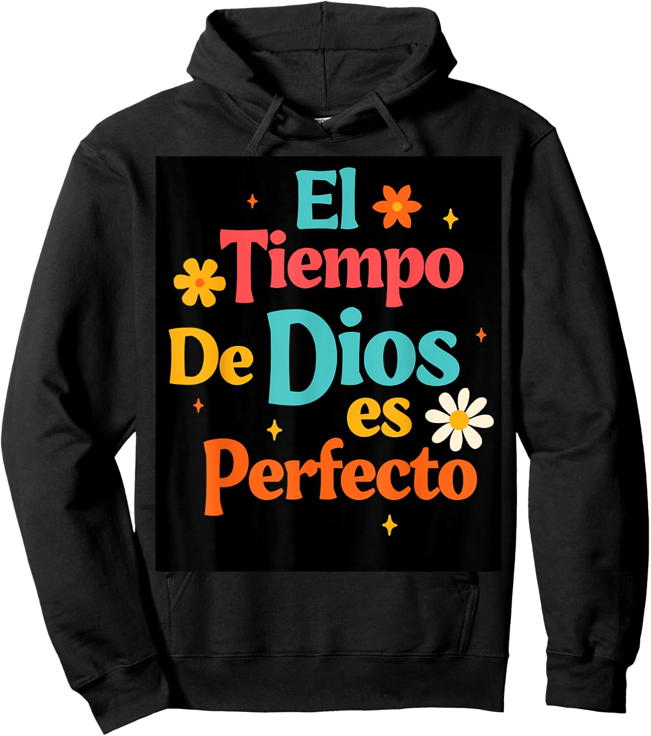 Spanish Jesus God Lover Faith El Tiempo De Dios Es Perfecto Hoodie - Hoodie | Black