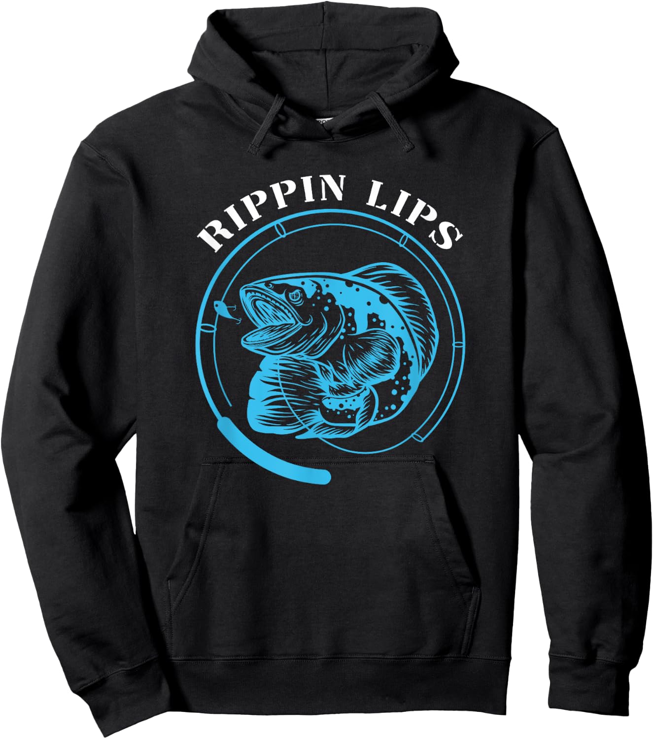 Rippin Lips Fishing Fish Fisherman Funny Bass Fishing Sea Hoodie - Hoodie | Black