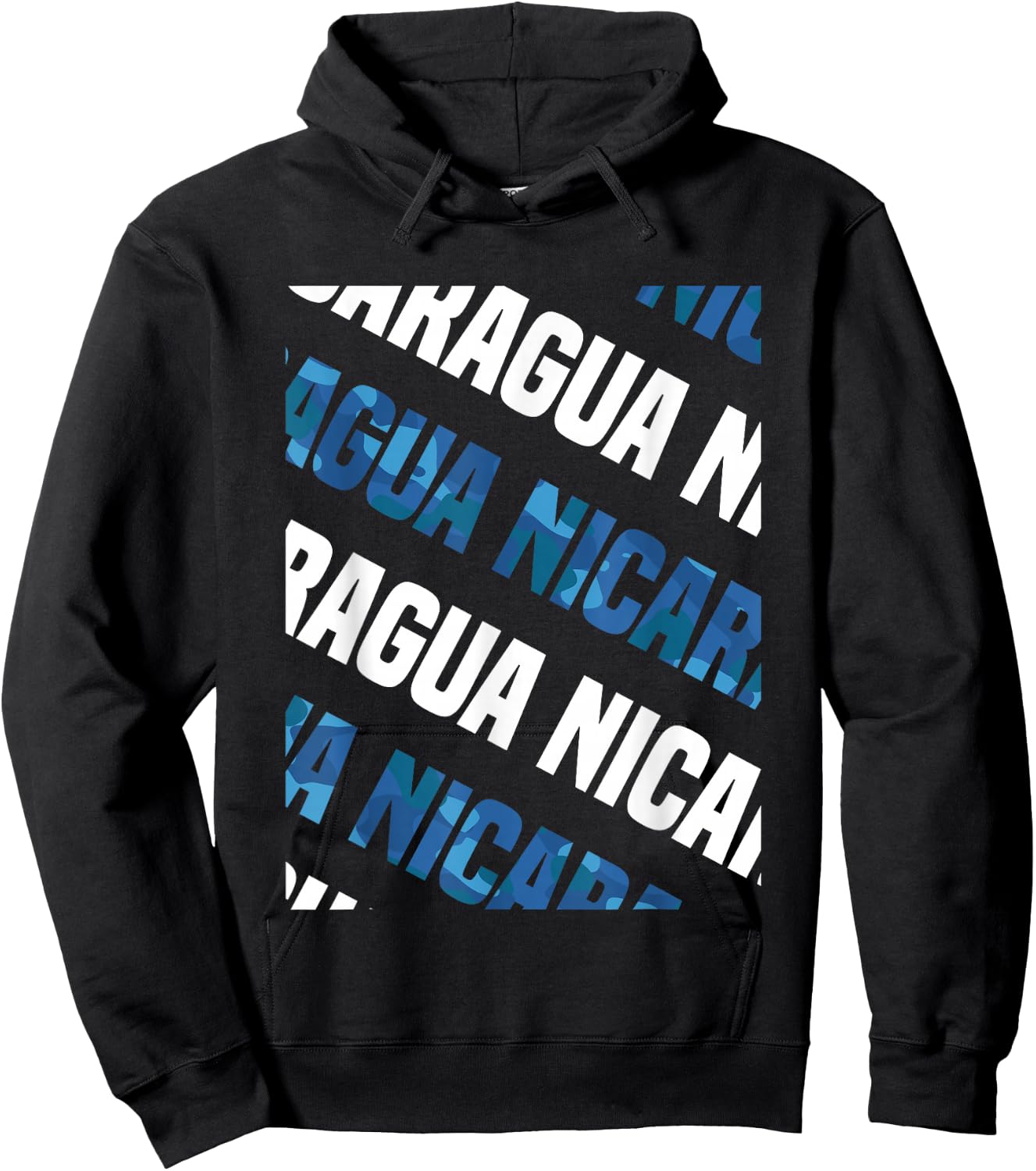 Nicaragua Camo Pattern Blue Camouflage Hoodie - Hoodie | Black