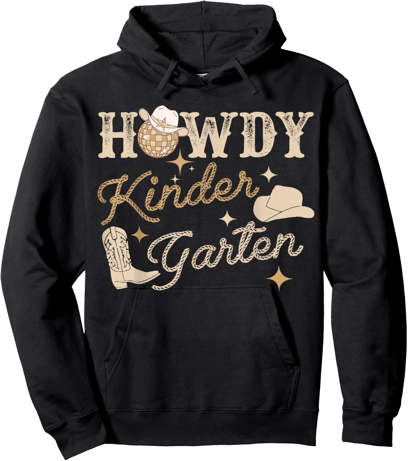 Howdy Kindergarten Teacher Rodeo Country Western Cowgirl , Small, Grey Hoodie - Hoodie | Black