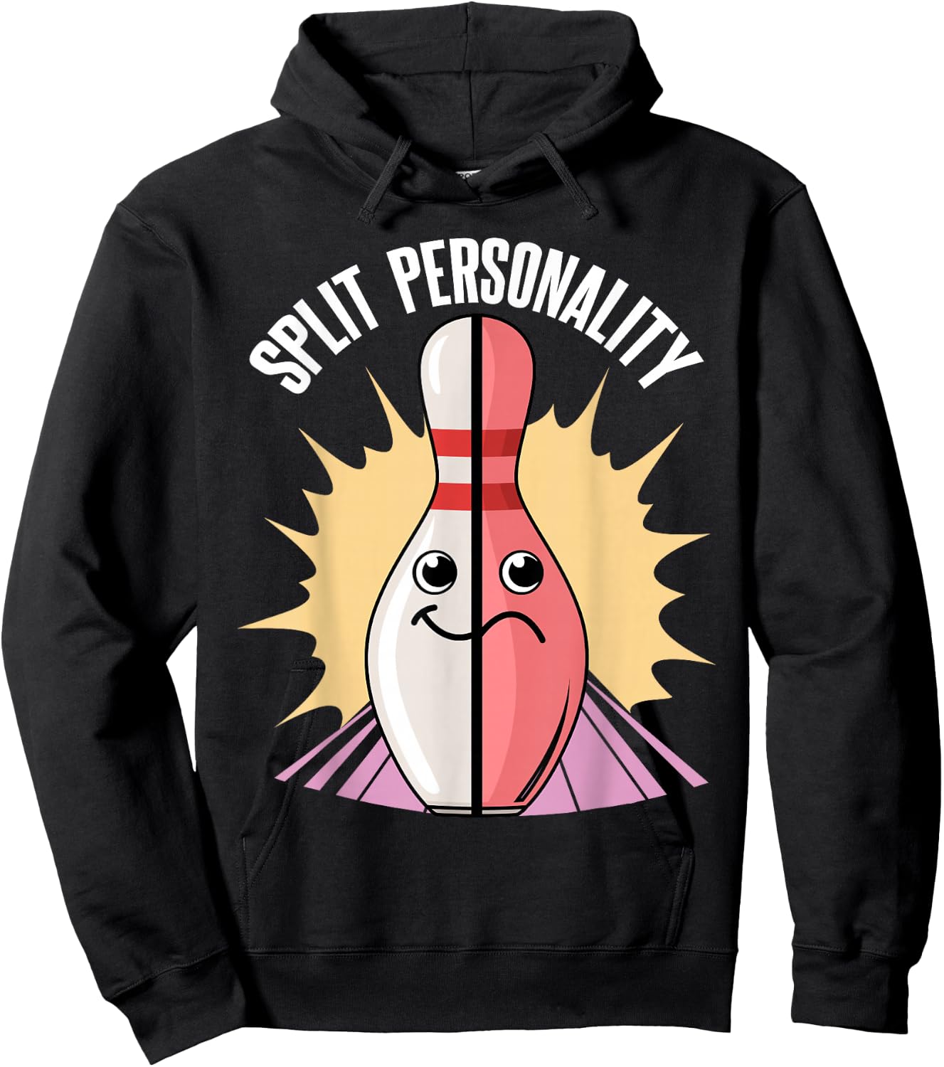 Split Personality Bowling Pin Hoodie - Hoodie | Black