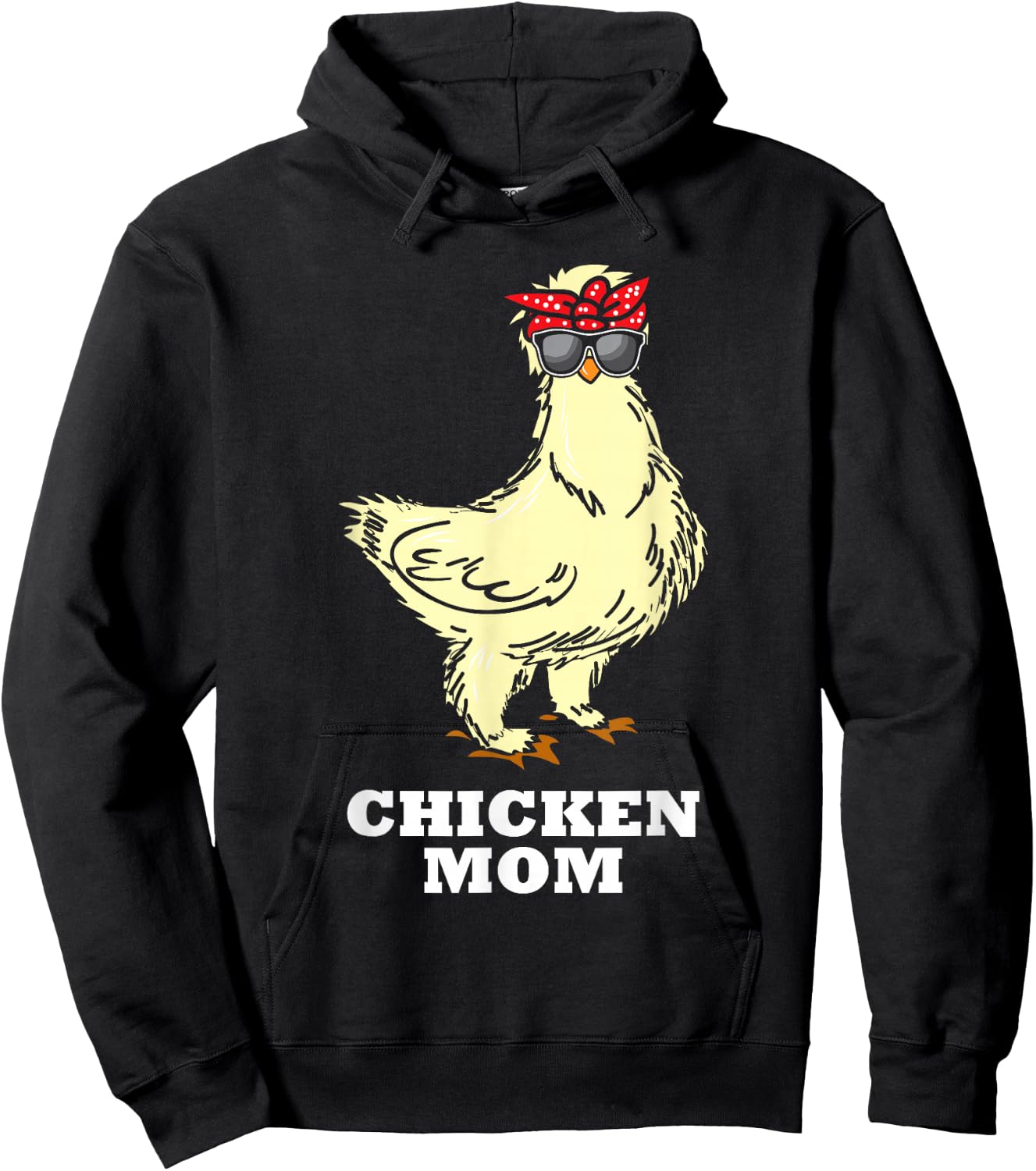 Silkie Chicken Mom Gift Cute Sunglasses Animal Hoodie - Hoodie | Black