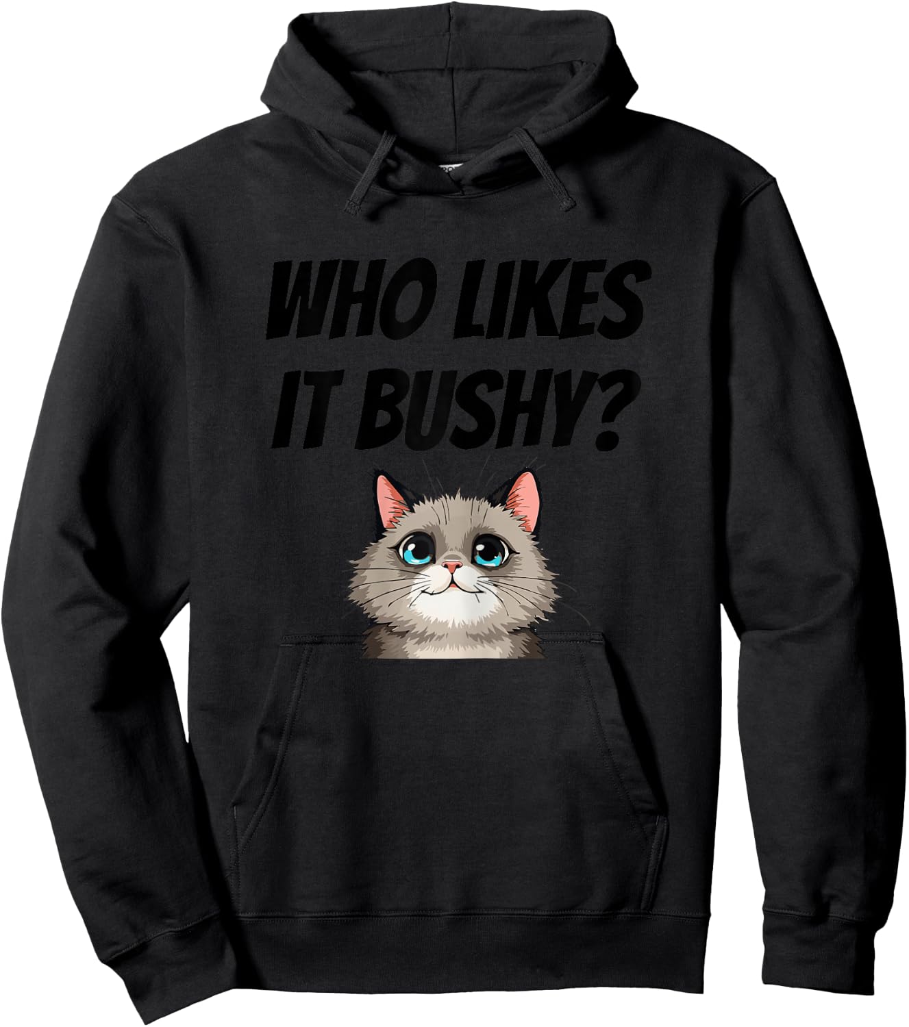 Women Who likes it bushy Inappropriate Adulte Funny Cat Hoodie - Hoodie | Black