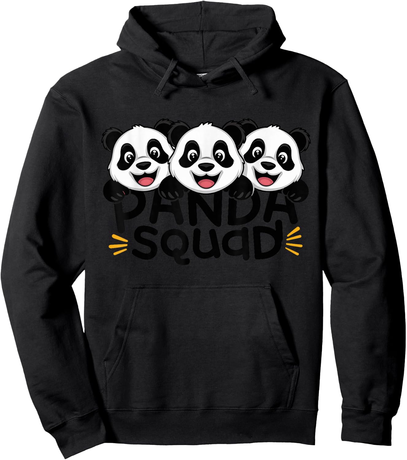 Panda Squad Design for Panda Lover Stuff | Kids Panda Hoodie - Hoodie | Black