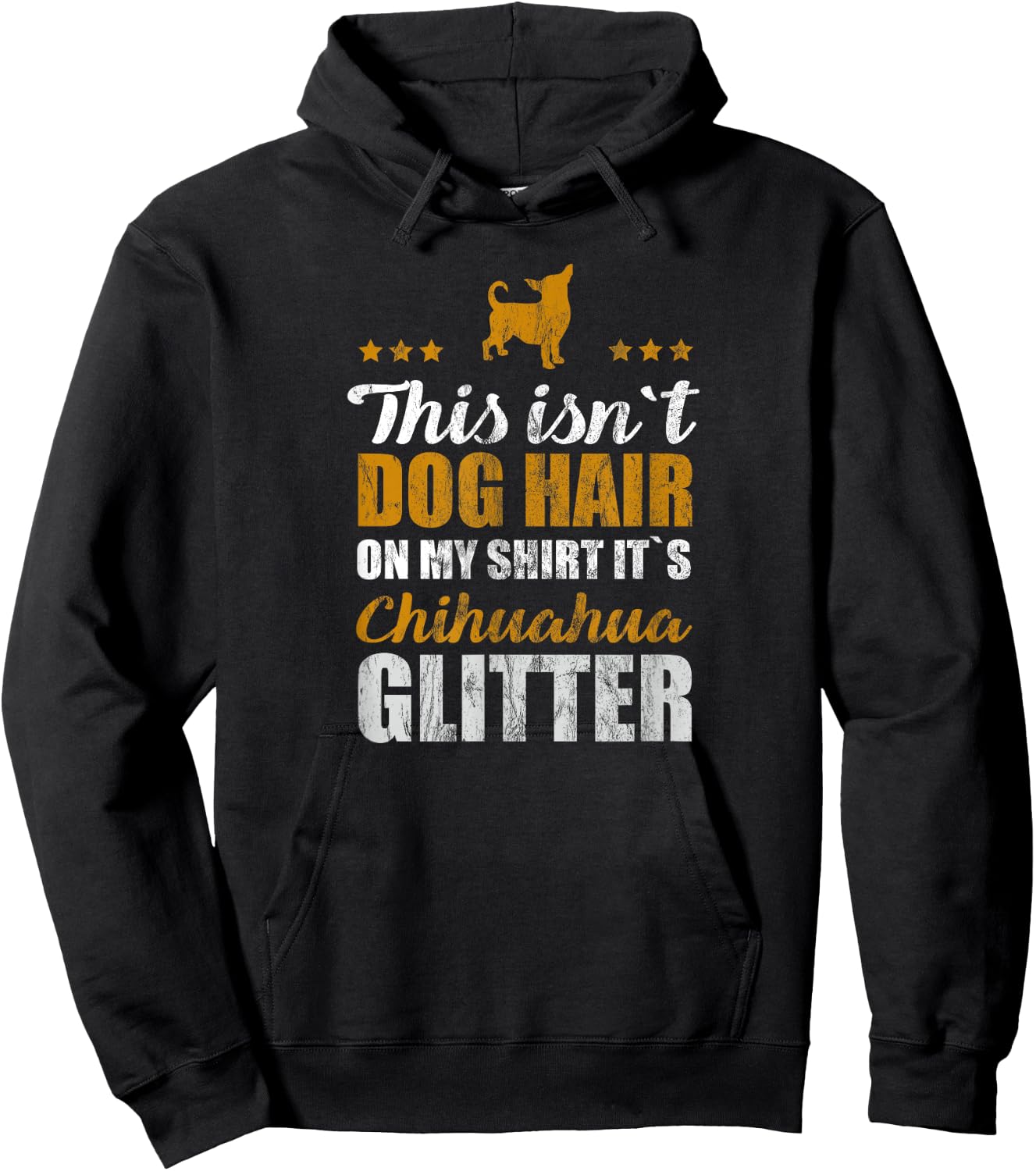 Funny Chihuahua Vintage Little Puppy Dog Dogs Glitter Hoodie - Hoodie | Black