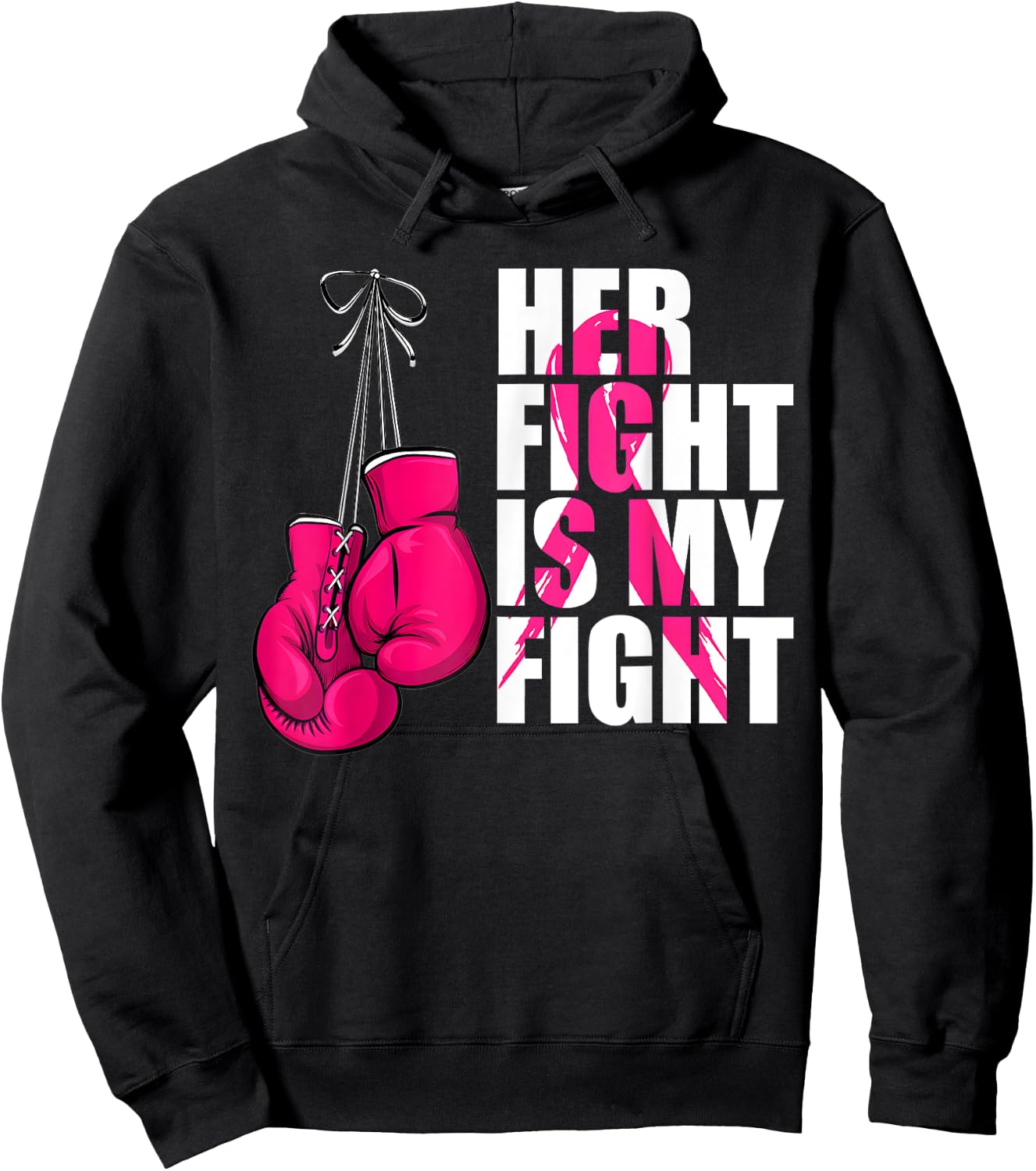 Breast Cancer Awareness Husband Support Squad Hoodie - Hoodie | Black