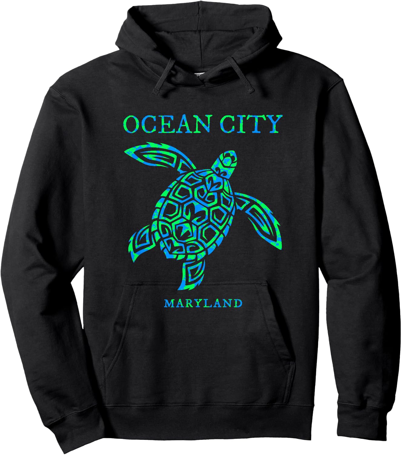 Ocean City Maryland Sea Turtle Souvenir Kids Hoodie - Hoodie | Black
