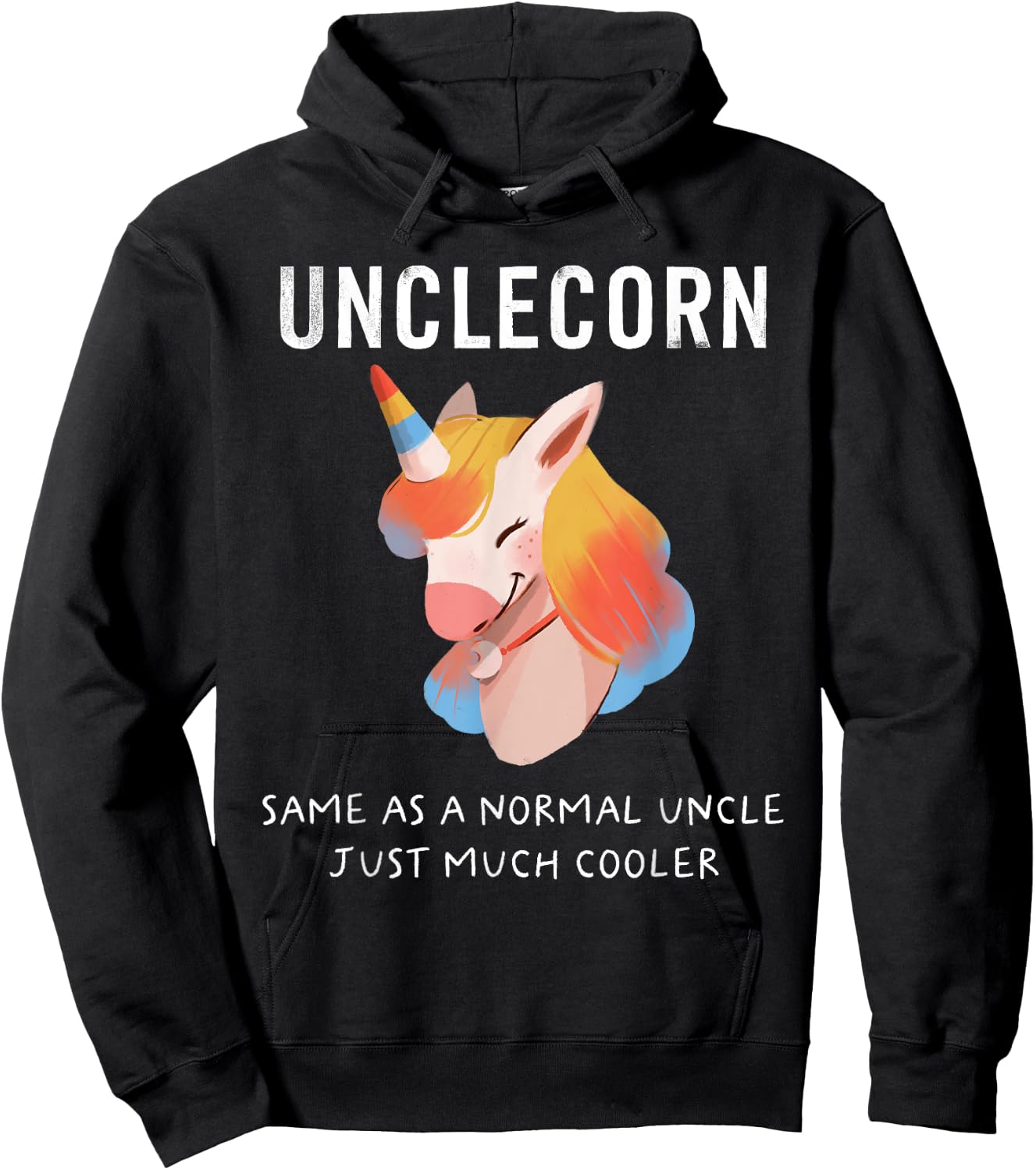 Unclecorn Unicorn Uncle Funny Niece Hoodie - Hoodie | Black