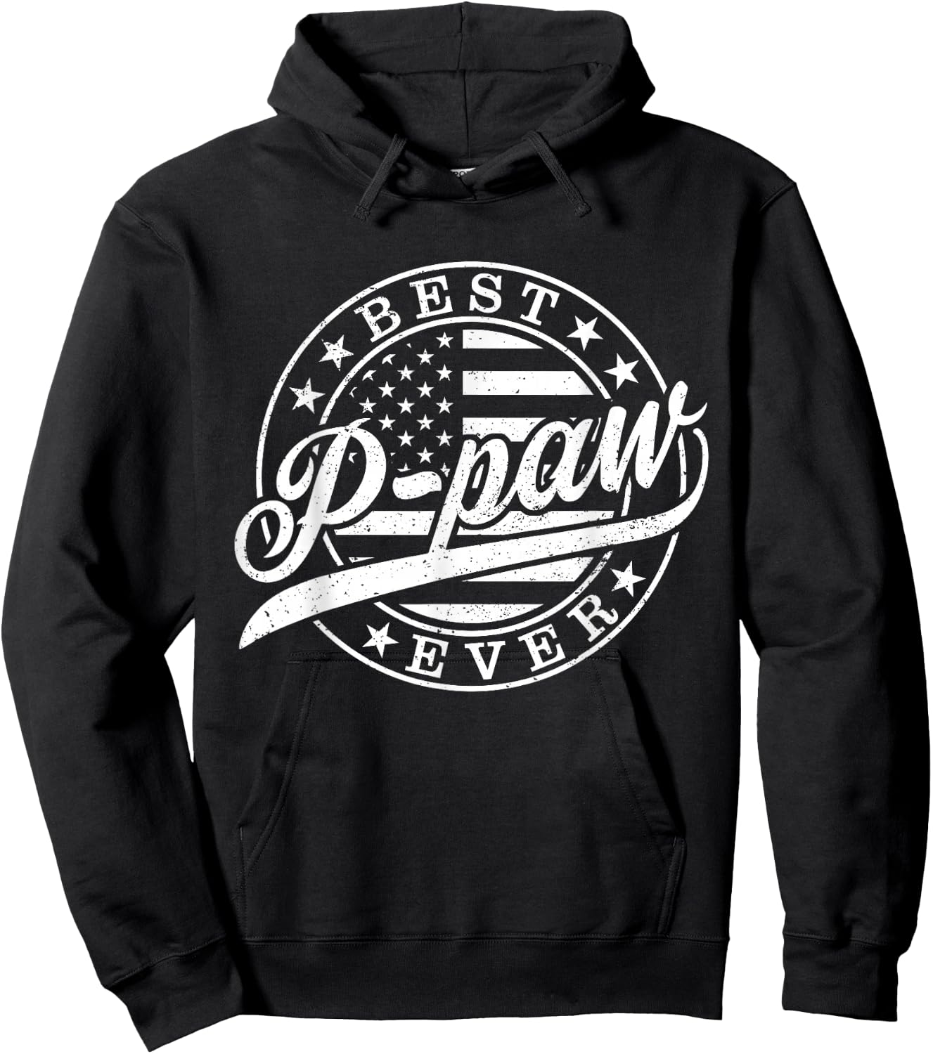 Best P-paw Ever American US Flag Funny Father's Day Hoodie - Hoodie | Black