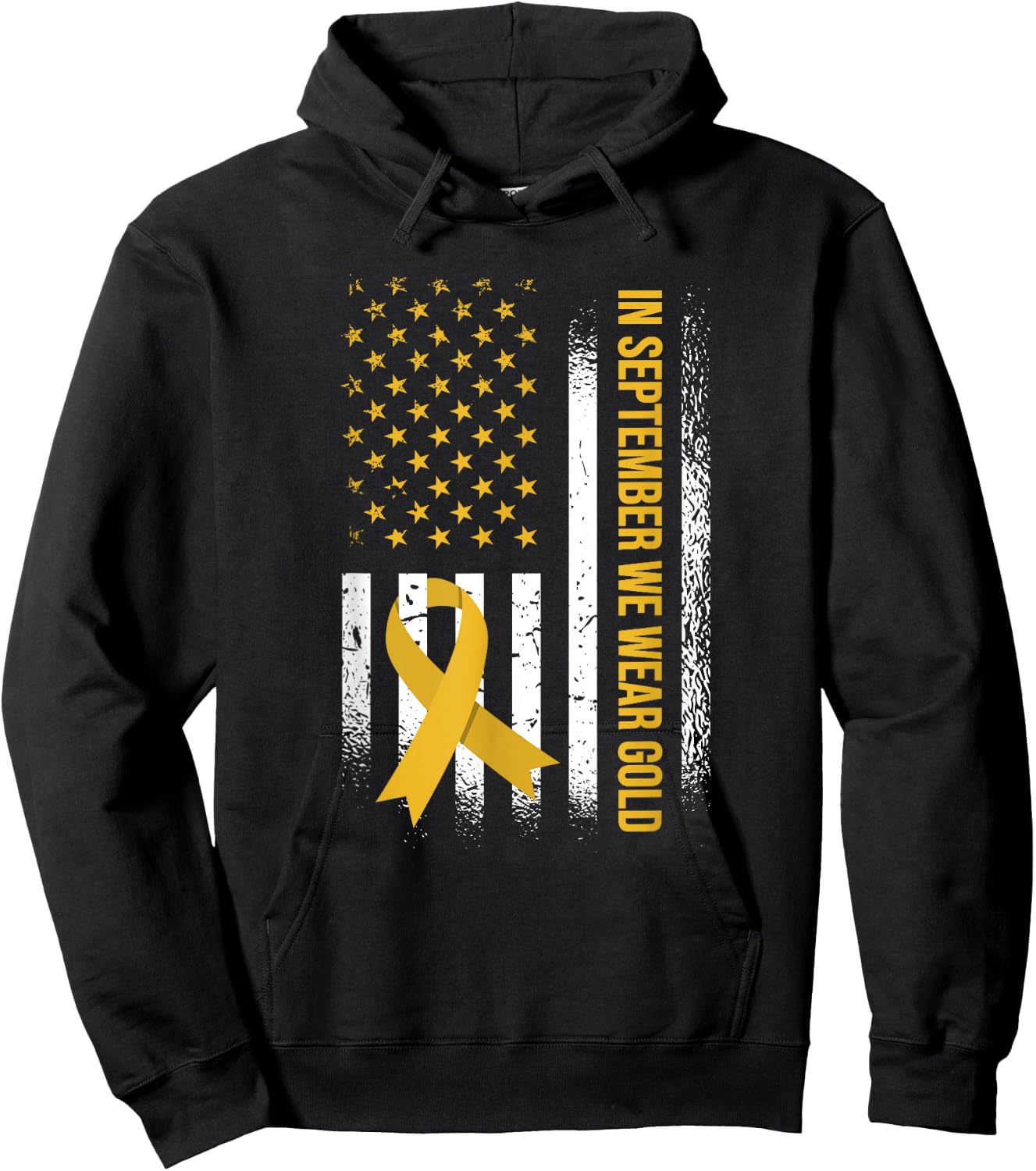 In September We Wear Gold - Childhood Cancer Awareness Hoodie - Hoodie | Black