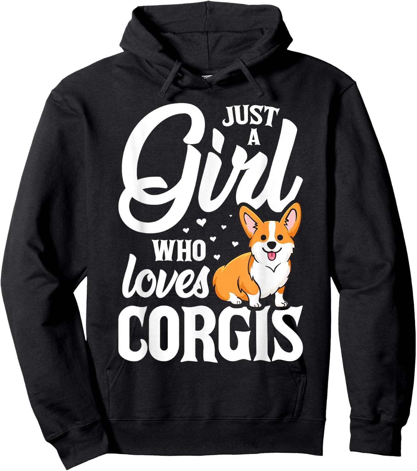 Just a Girl The Corgis Gift Dog Lovers Hoodie - Hoodie | Black