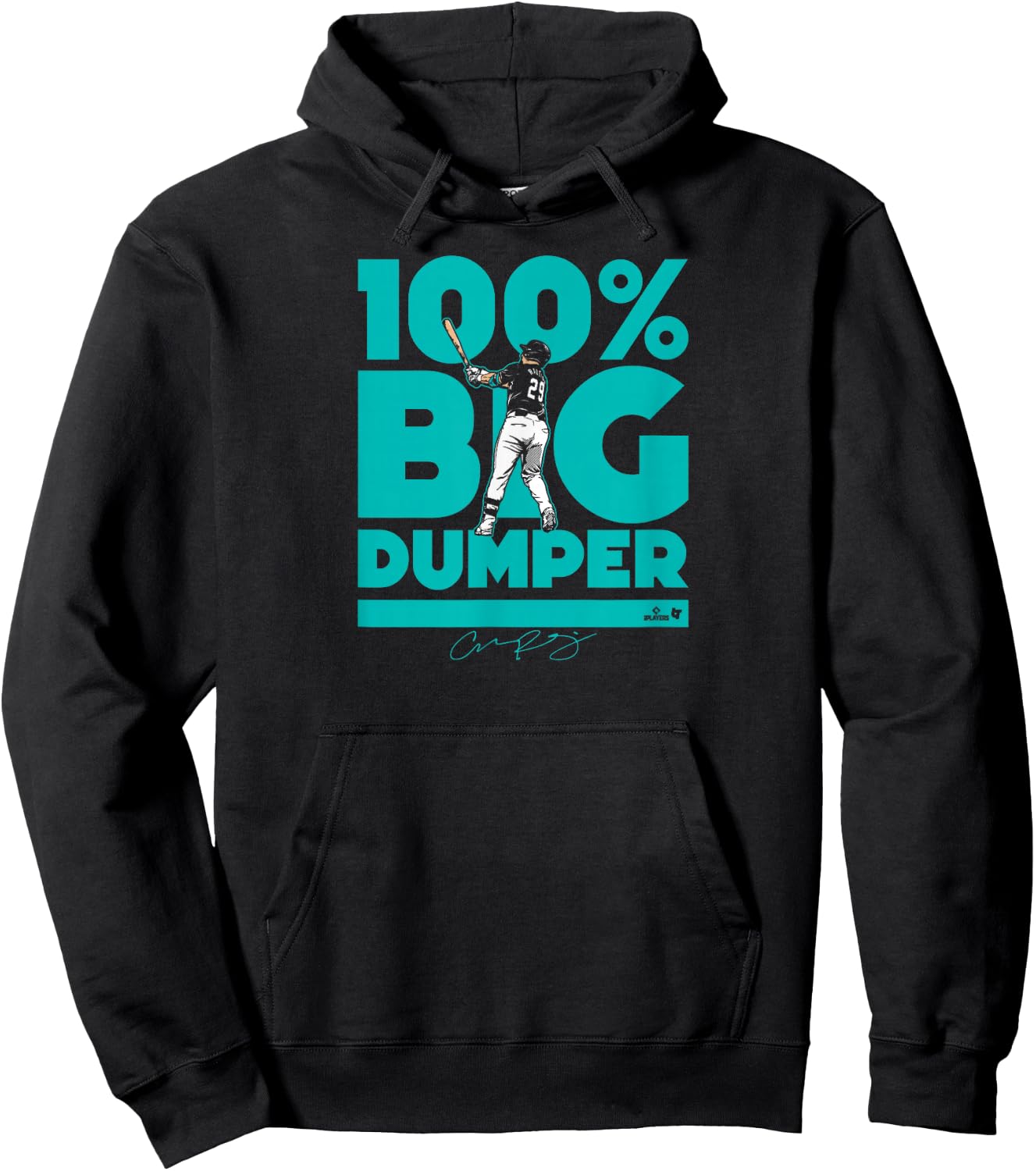 BreakingT Cal Raleigh - 100% Big Dumper - Seattle Baseball , Small, Blue Hoodie - Hoodie | Black