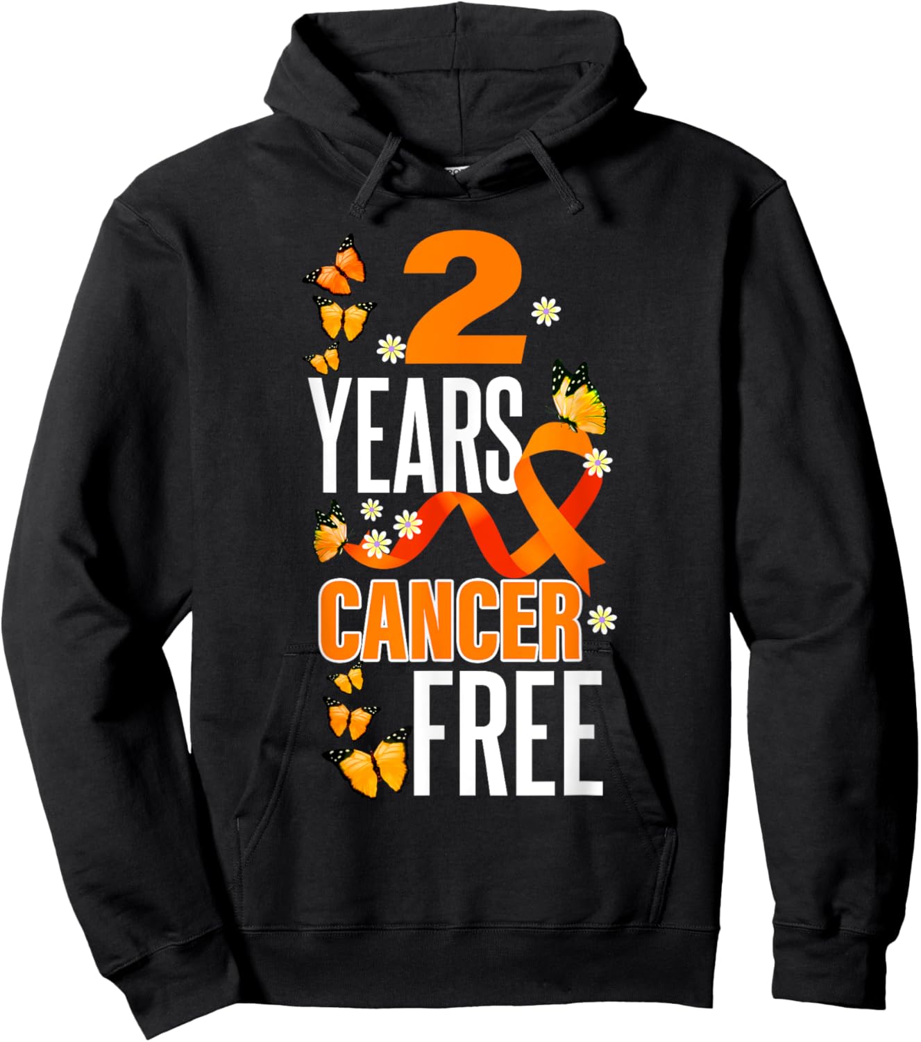 2 Year Cancer Free For Kidney Cancer Awareness Hoodie - Hoodie | Black