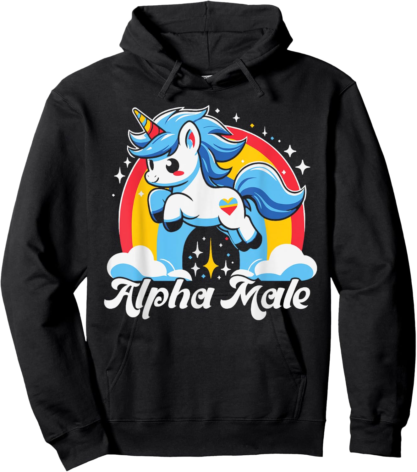 Unicorn Alpha Male Funny Unicorn Lover Hoodie - Hoodie | Black