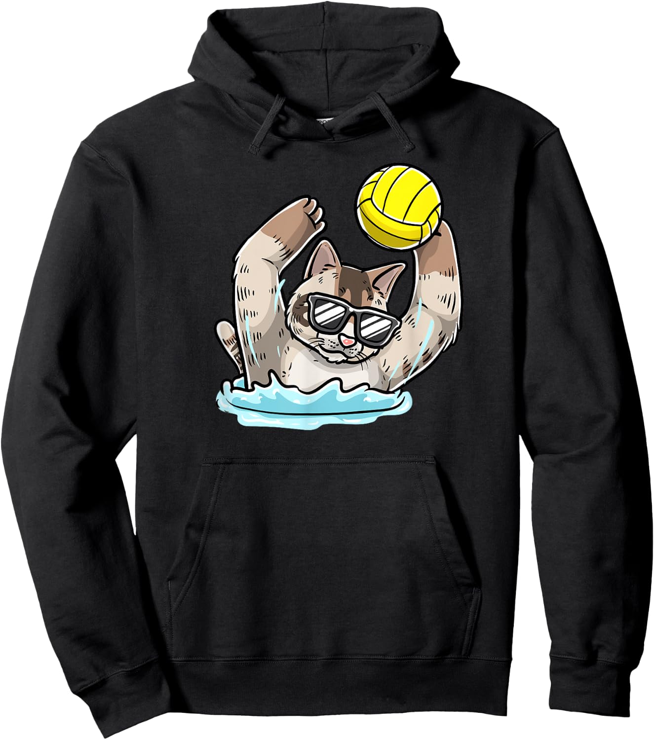 Water Polo Cat Hoodie - Hoodie | Black