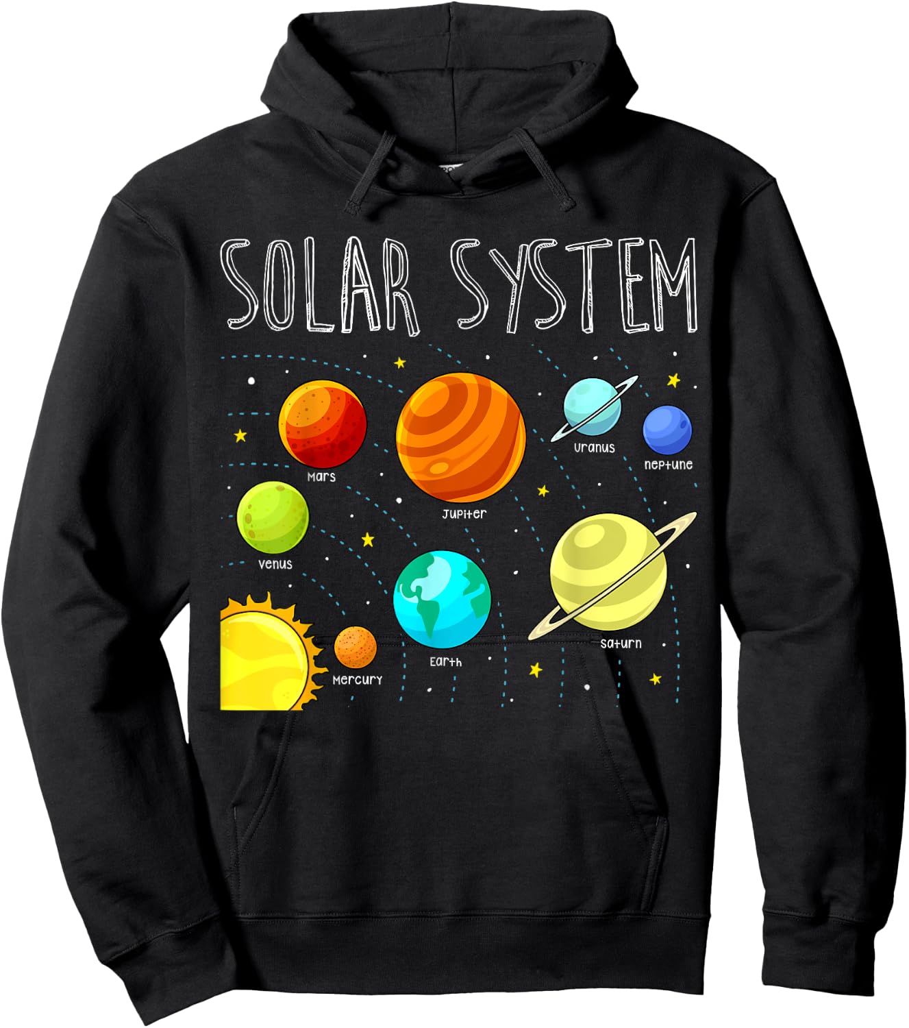 Kids Solar Systems Cute Planets Space Science Teacher School Hoodie - Hoodie | Black