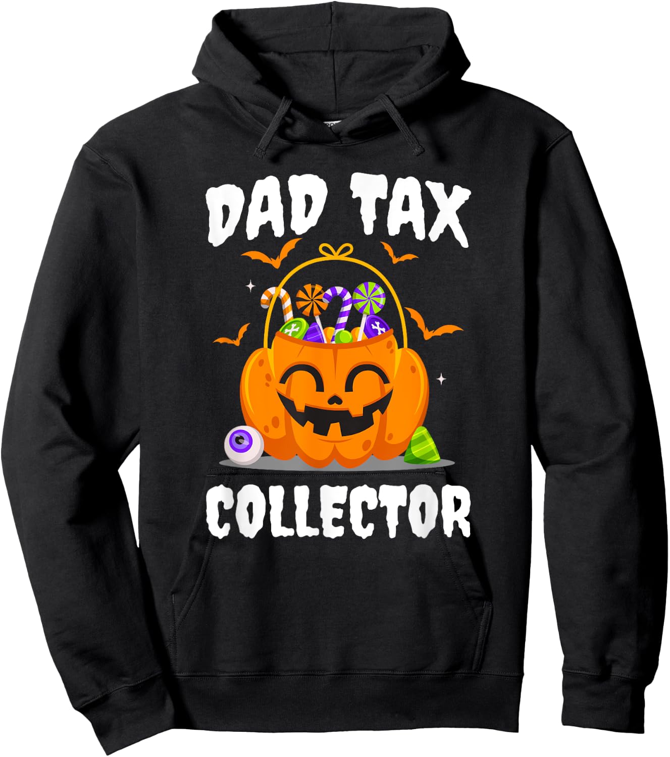 Dad Tax Collector Father Duties Dad Jokes Pumpkin Halloween Hoodie - Hoodie | Black