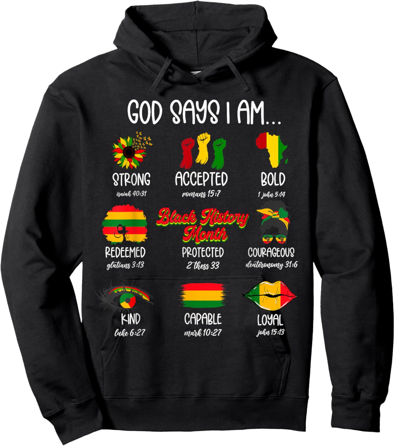God Says I Am Black History Month Christian Faith African Hoodie - Hoodie | Black