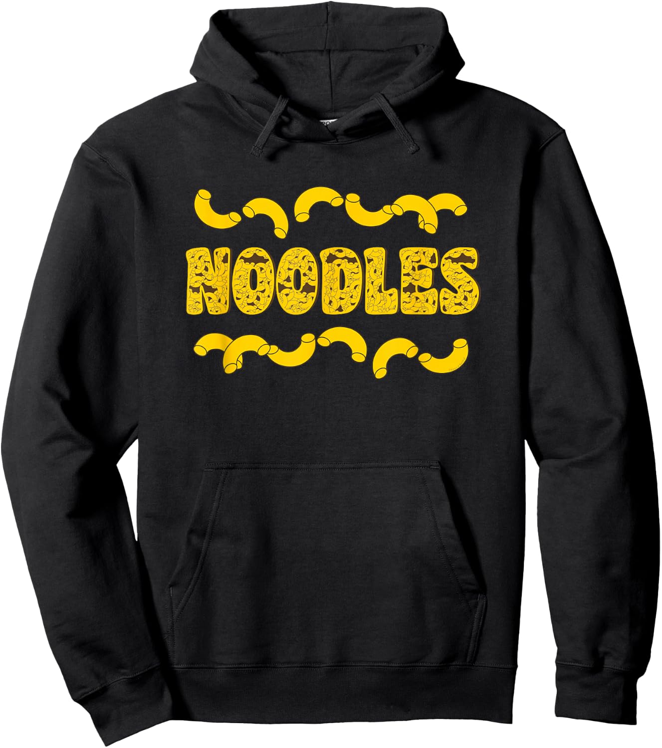 Noodles Text Hoodie - Hoodie | Black