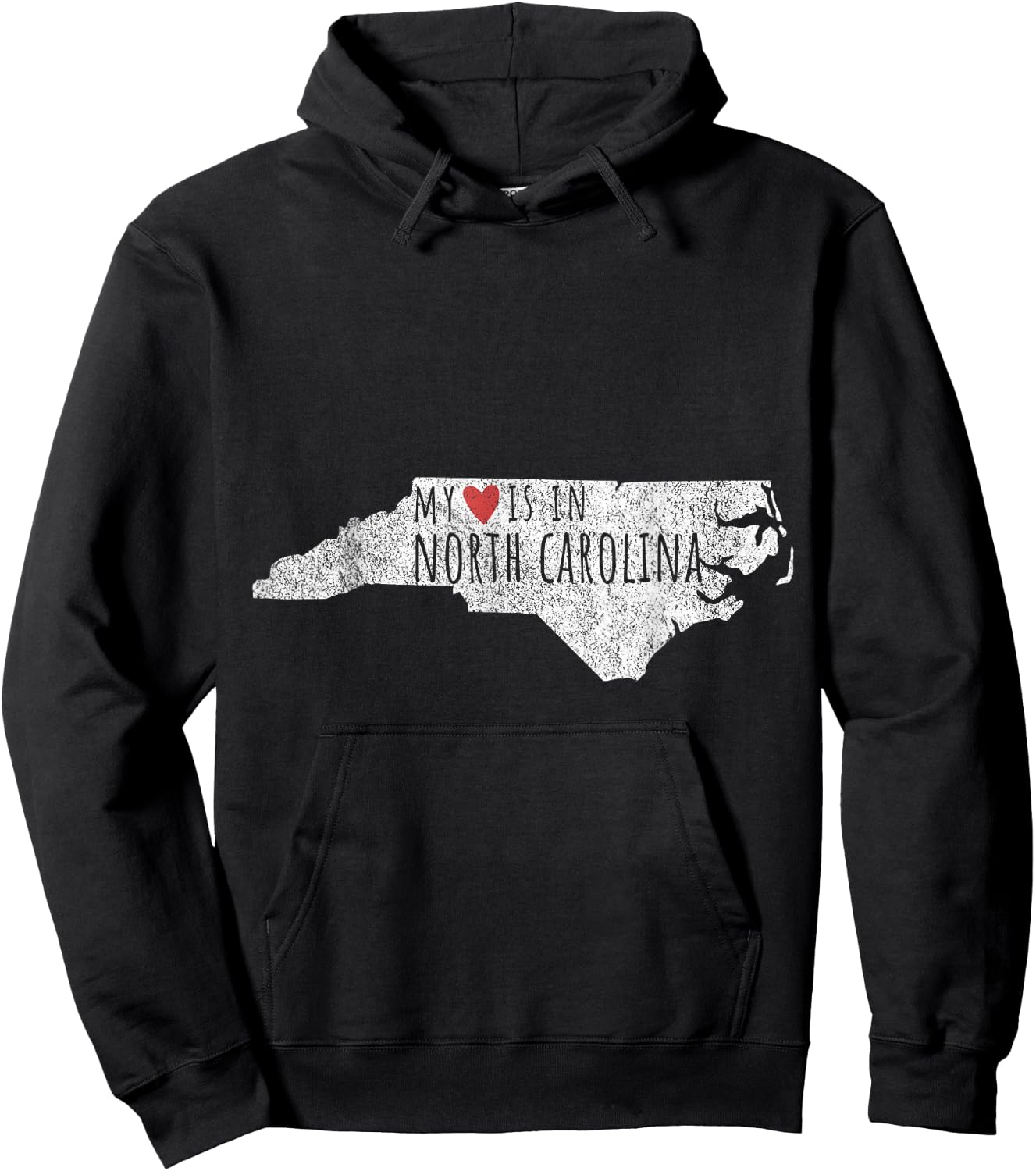 My Heart Is In North Carolina Funny North Carolina Roots Hoodie - Hoodie | Black
