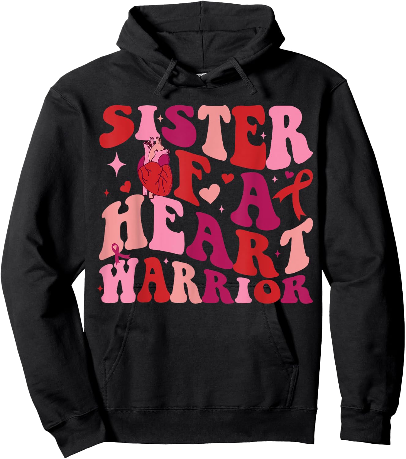 Sister Of A Heart Warrior Hoodie - Hoodie | Black