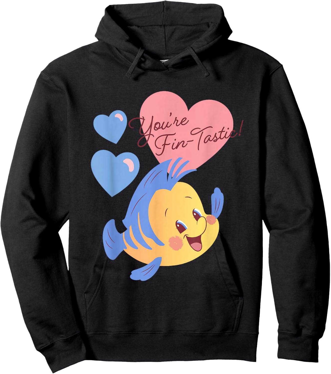 Disney The Little Mermaid Valentine's Day You're Fin-tastic! Hoodie - Hoodie | Black
