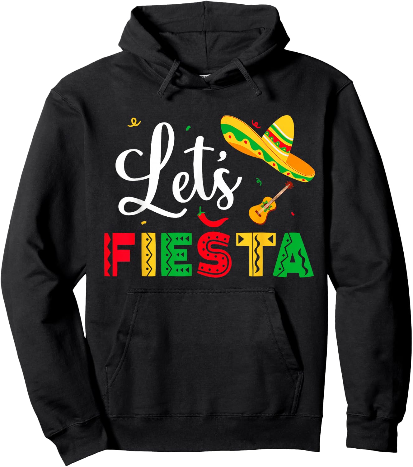 Let's Fiesta Cinco De Mayo Mexican Party Women Kids Hoodie - Hoodie | Black