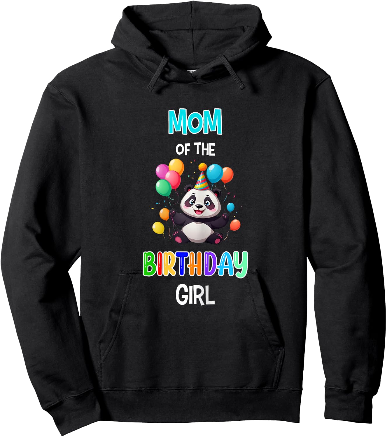Mom of the Birthday Girl Panda Lover Mother Panda Birthday Hoodie - Hoodie | Black