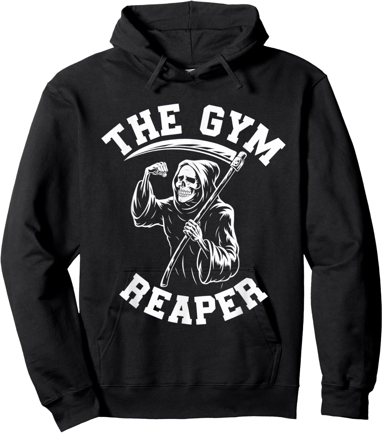 Funny Gym Reaper Skeleton Fitness Workout Halloween Costume Hoodie - Hoodie | Black
