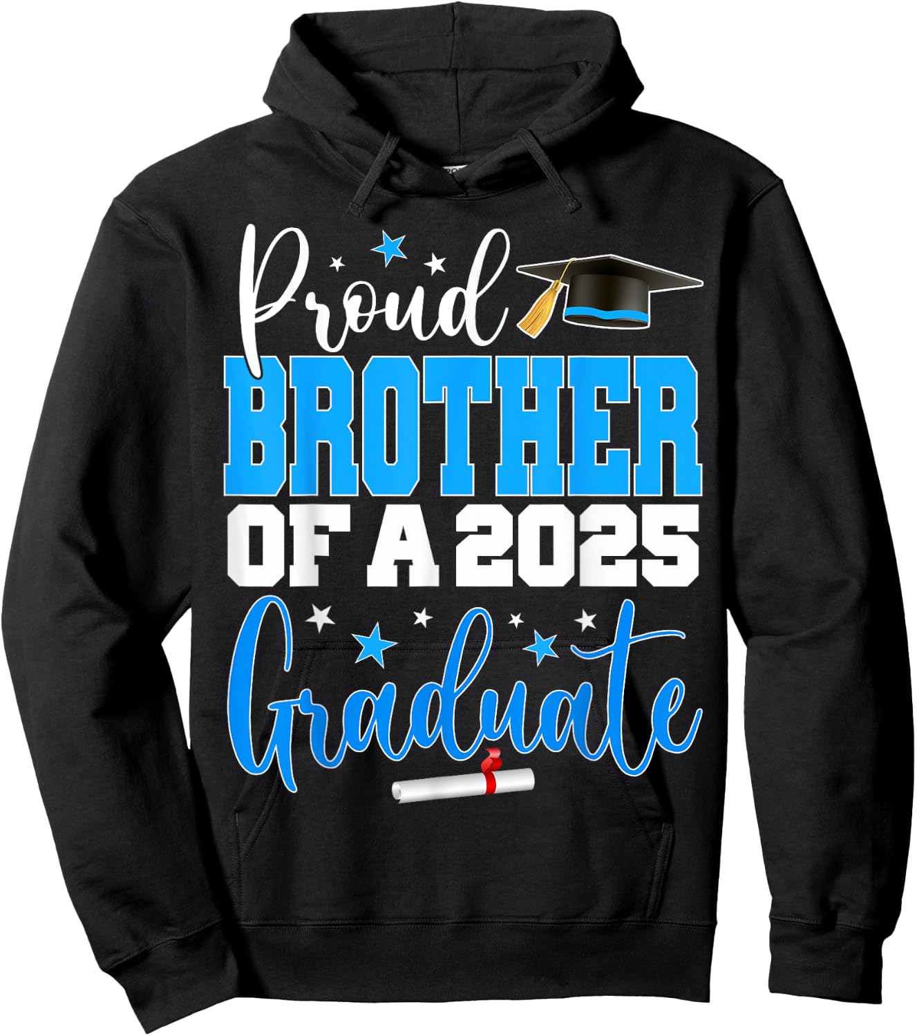 Senior 2025 Proud Brother Of A Class Of 2025 Graduate Hoodie - Hoodie | Black