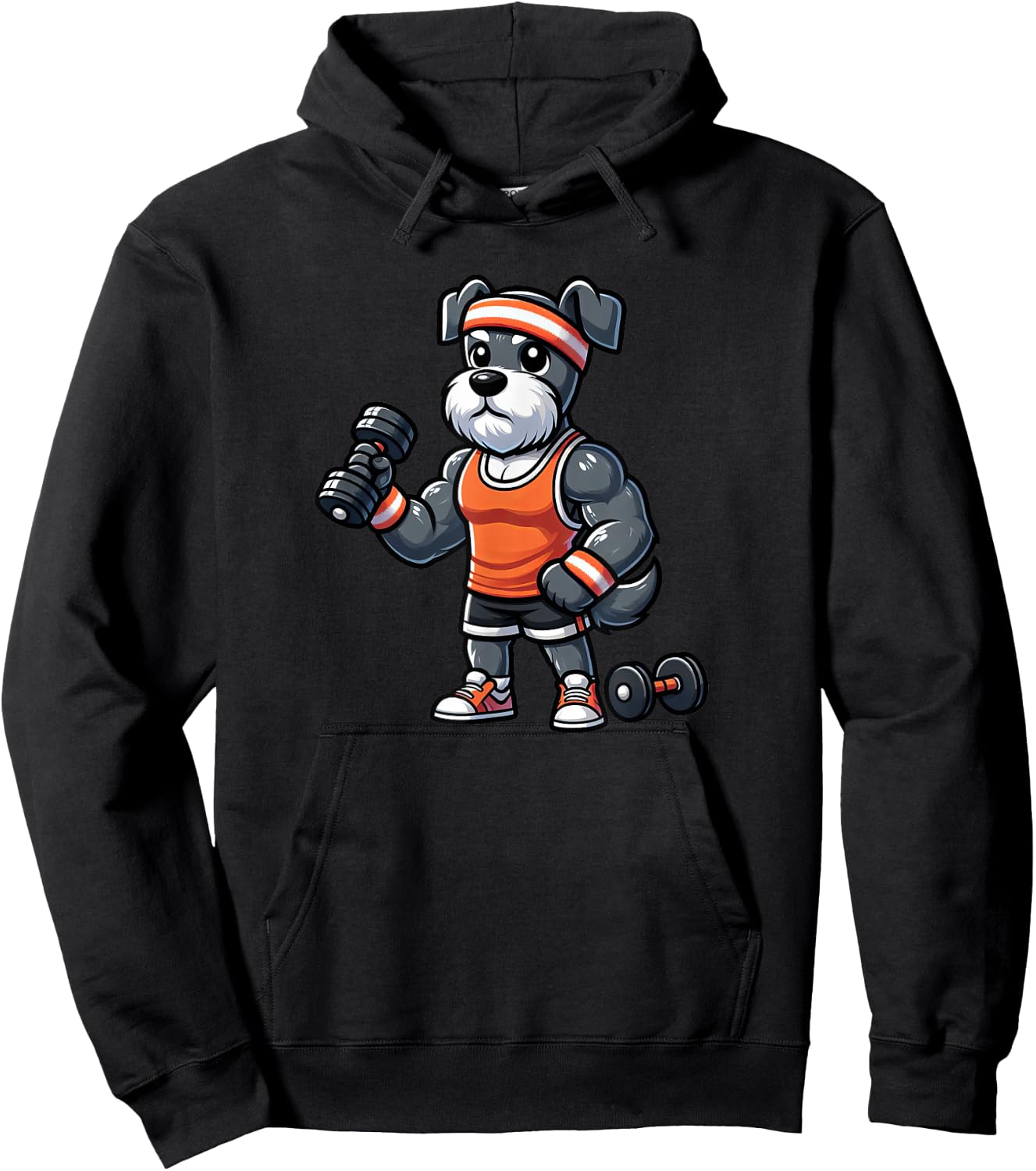 Schnauzer Workout Dog Funny Weightlifting Hoodie - Hoodie | Black