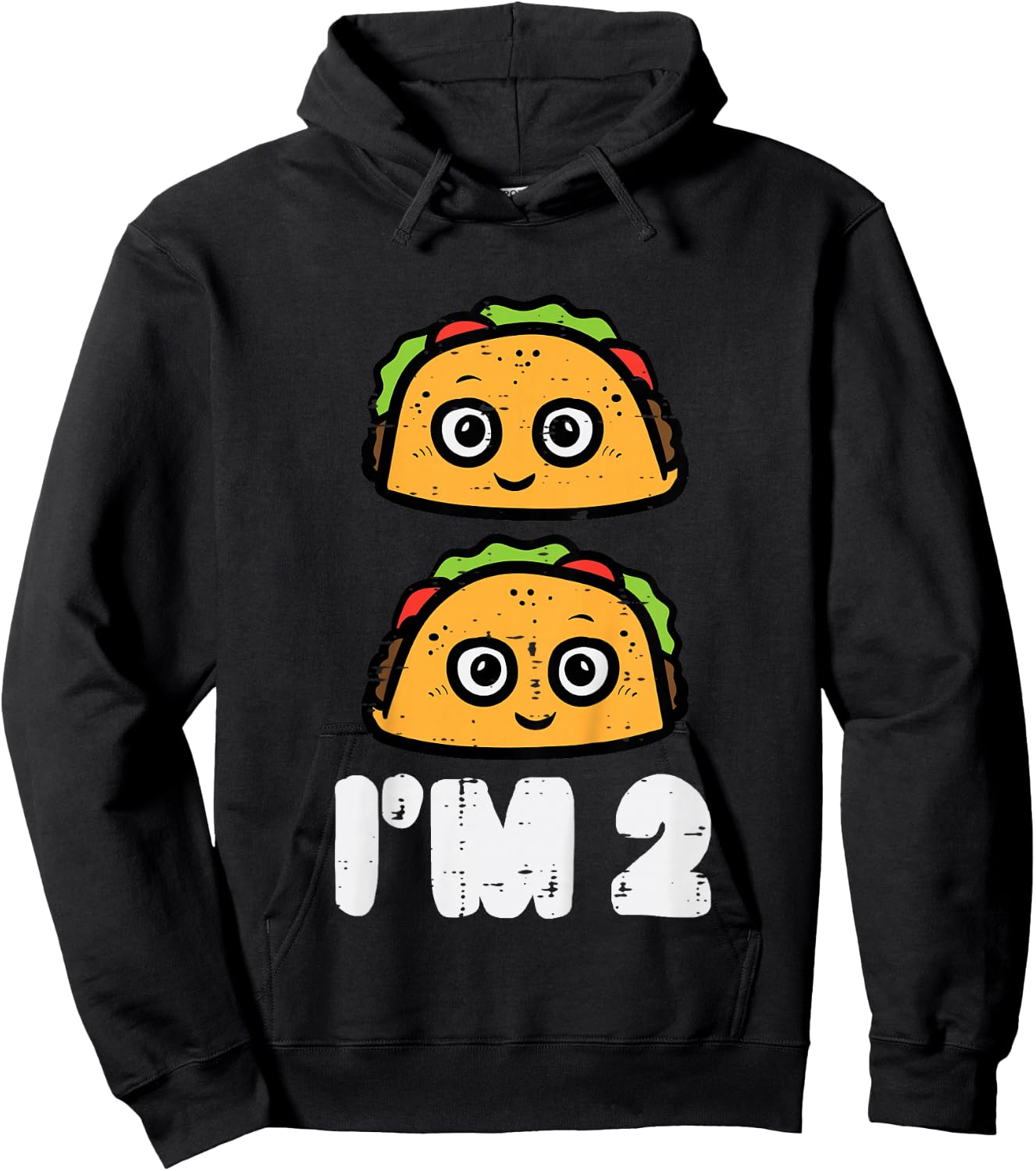 2nd Birthday Tacos Im 2 Years Old Mexican Boys Girls Kids Hoodie - Hoodie | Black