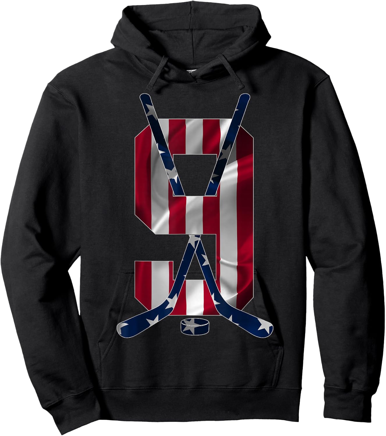 Number 9 Years Ice Hockey 9th Birthday Hoodie - Hoodie | Black