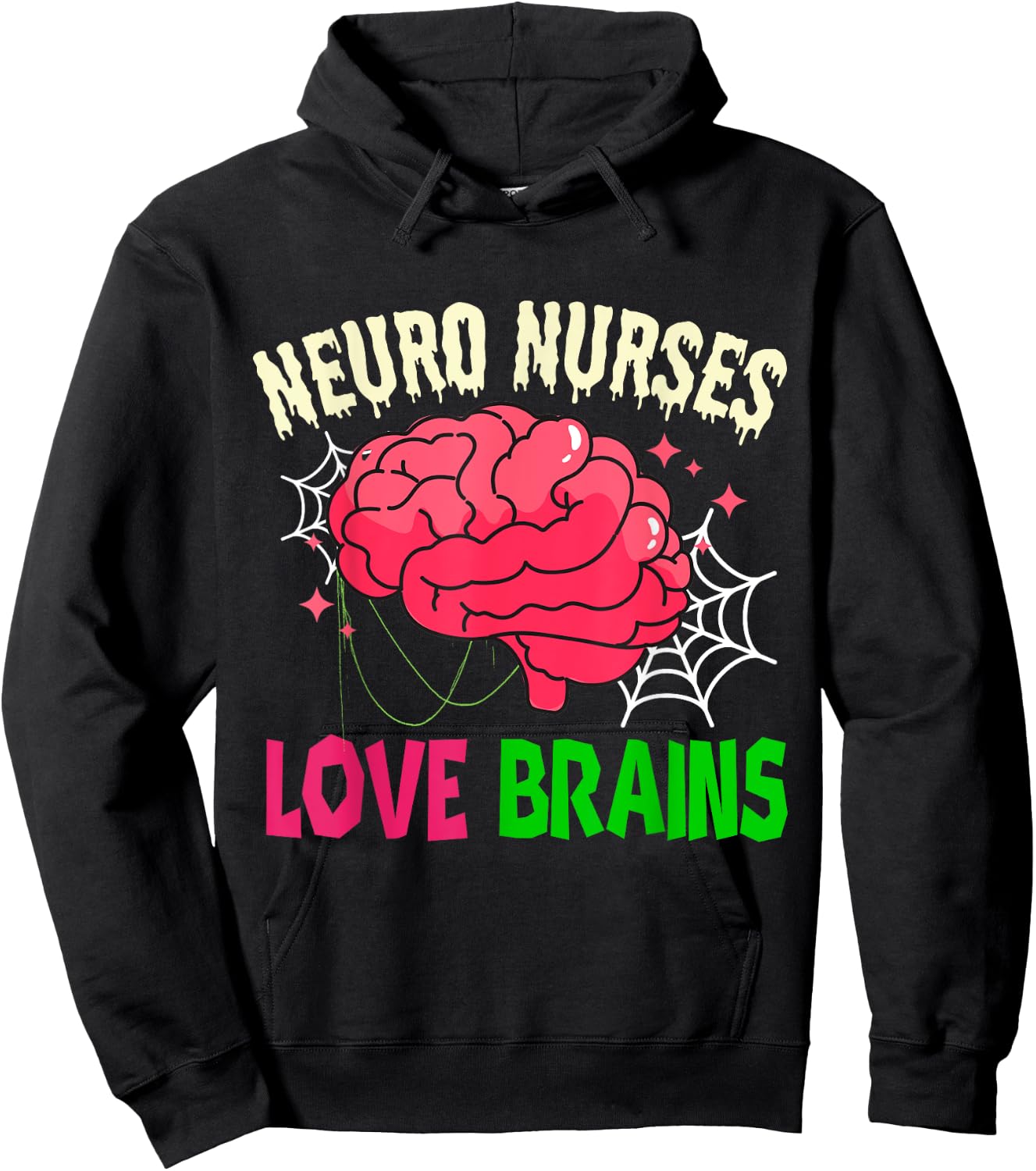 Halloween Neurology Neuro Nurse Love Brains RN Neuroscience Hoodie - Hoodie | Black