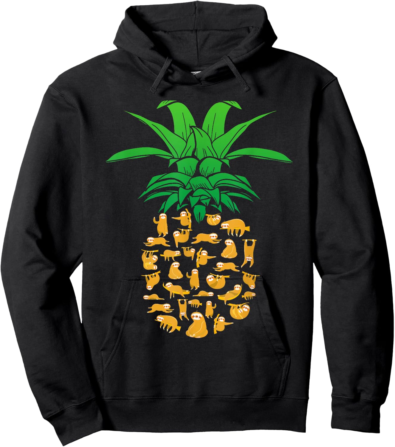 Sloth Pineapple Hawaii Beach Funny Sloth Gifts Women Hoodie - Hoodie | Black