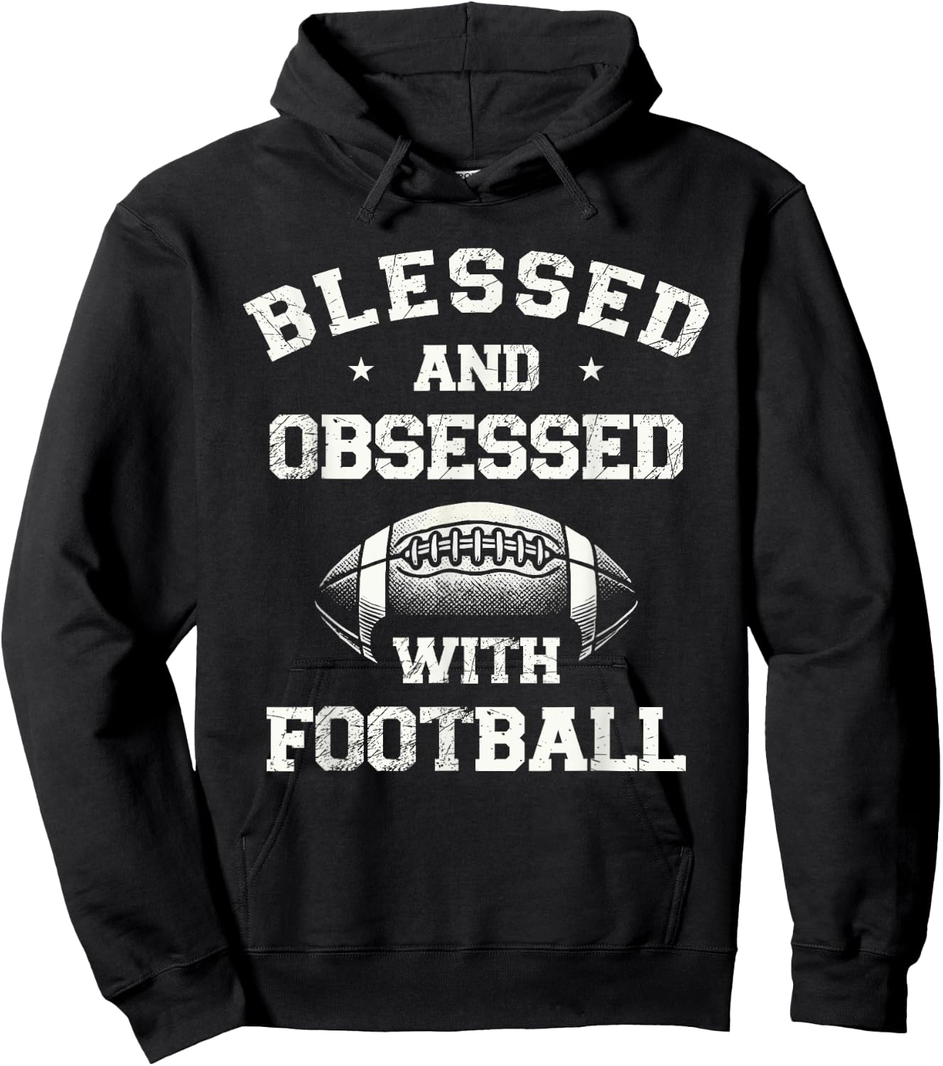 Blessed And Obsessed With Football Hoodie - Hoodie | Black