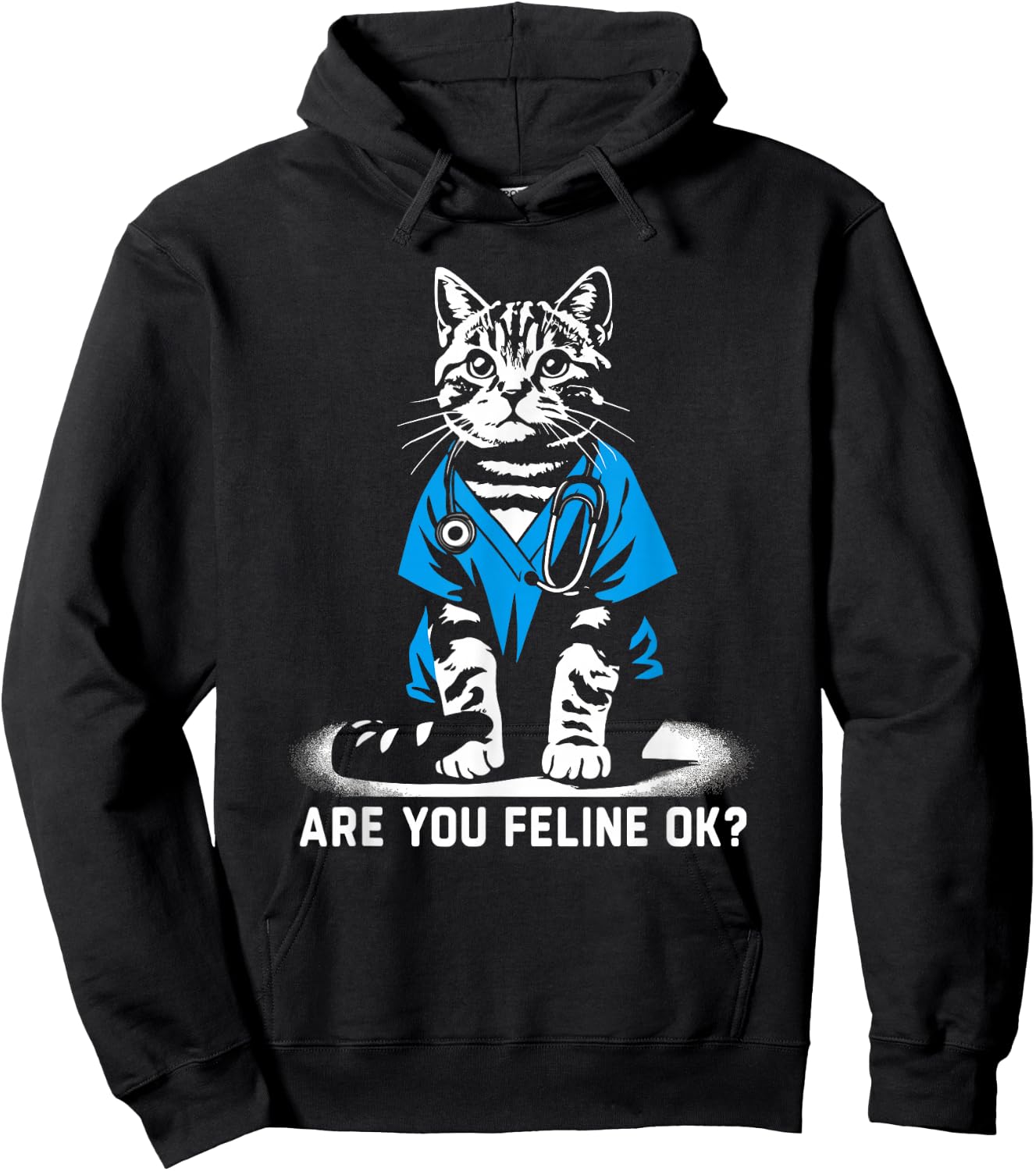 Retro Cat Nurse Gifts Nurse Week Gifts Men Women Funny Nurse Hoodie - Hoodie | Black