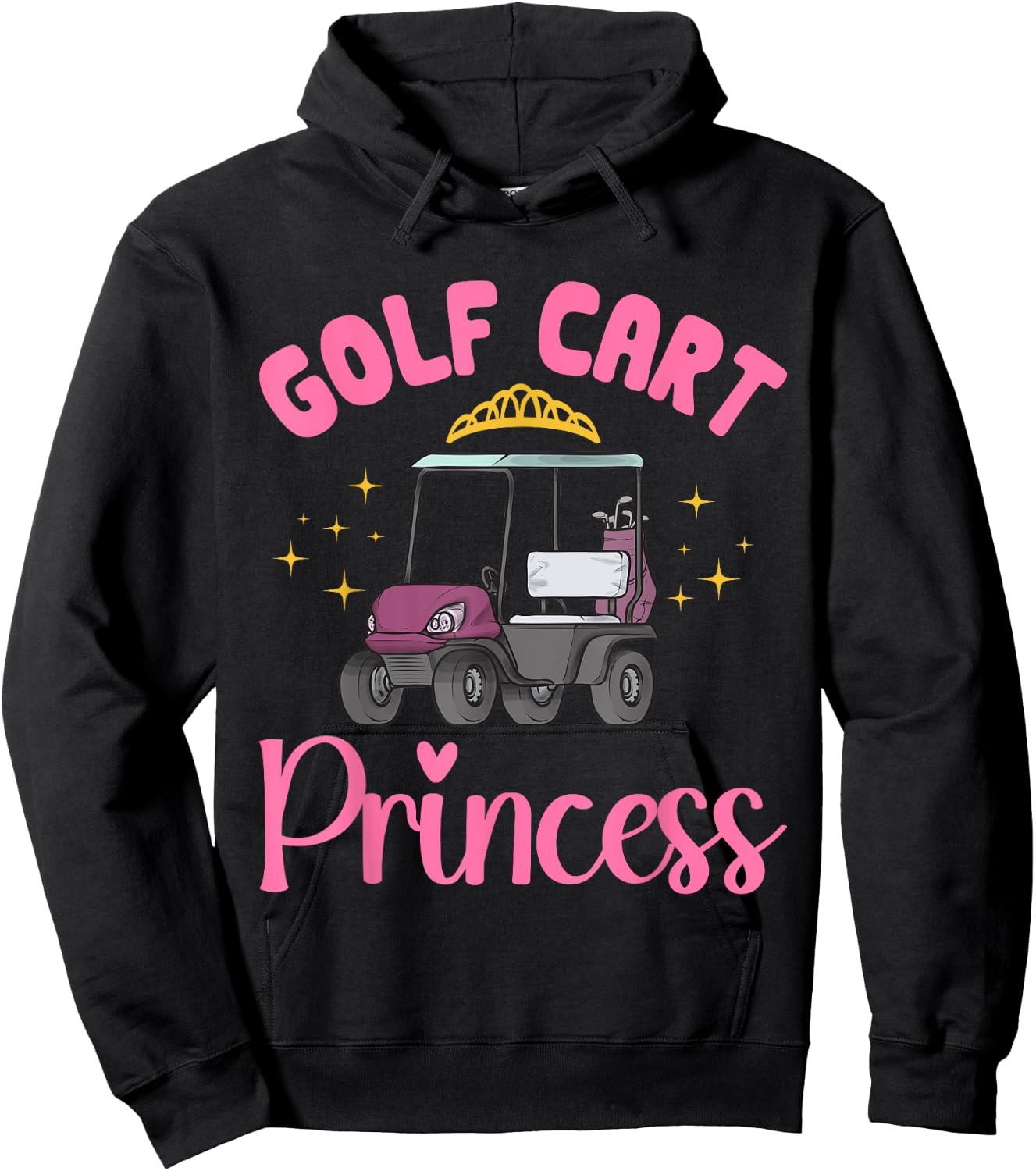 Golf Cart Princess Golfing Golfer Golf Cart Hoodie - Hoodie | Black