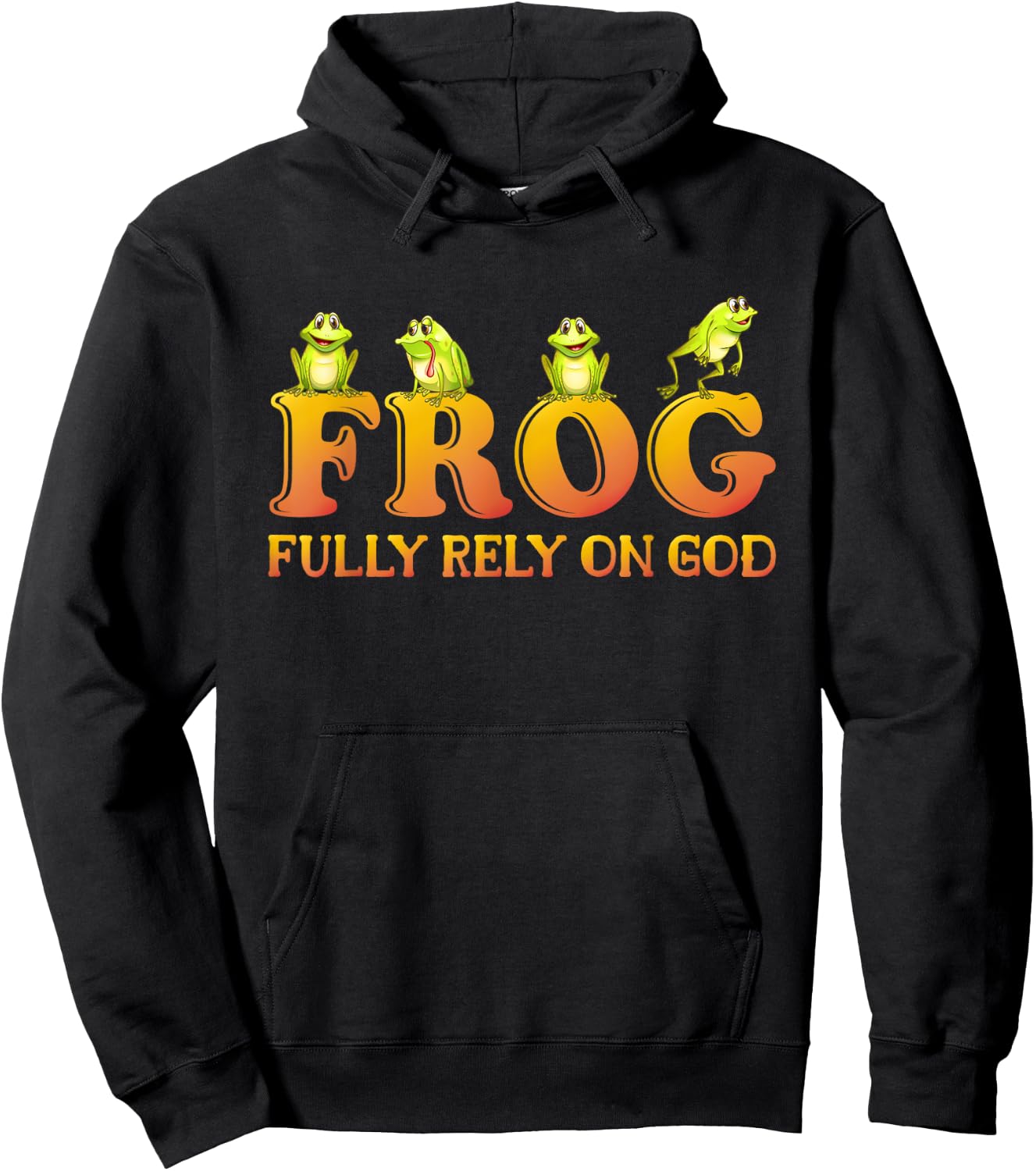 Fully Rely On God Frog Kids Shirt Fully Rely On God Frog Hoodie - Hoodie | Black