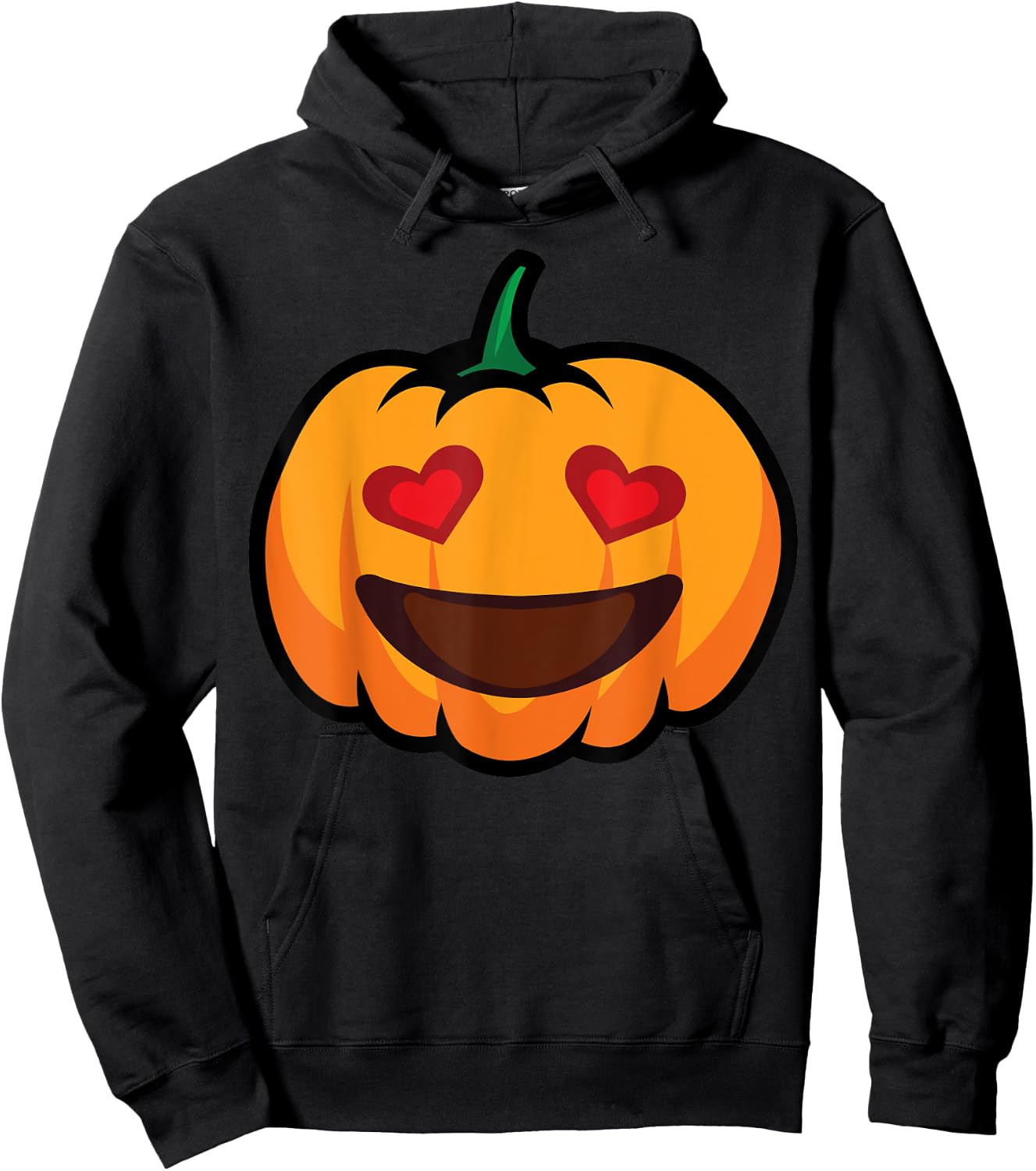 Pumpkin Big Smile & Love Eyes Funny Halloween Costume Hoodie - Hoodie | Black