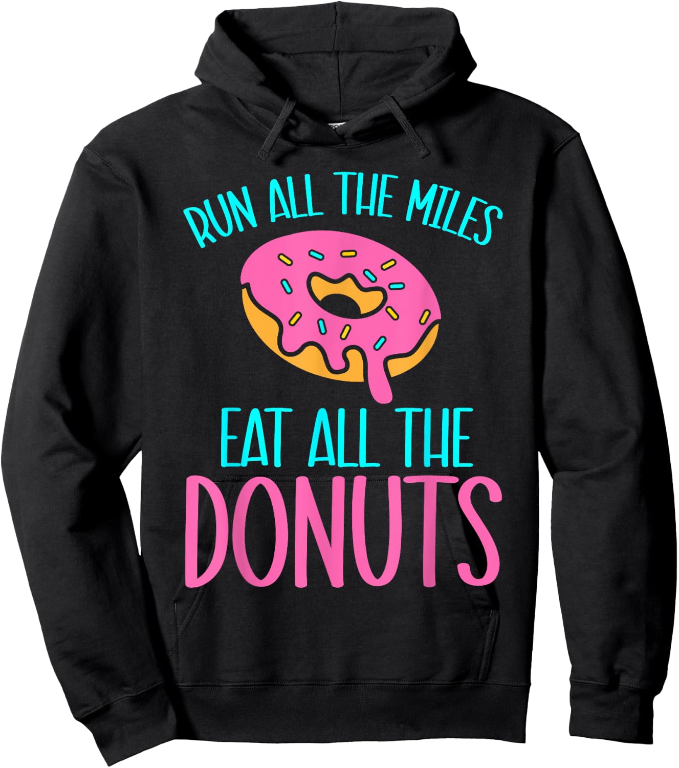 Kids Donut Run All The Miles Eat All The Donuts Doughnut Hoodie - Hoodie | Black